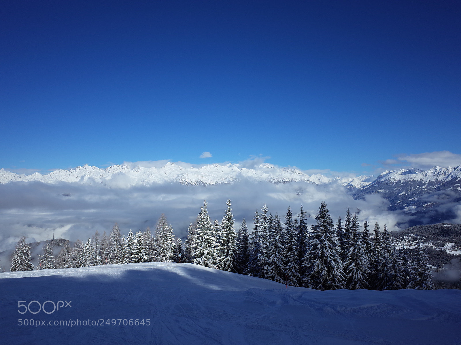 Ricoh GR II sample photo. Snowy mountain tops photography