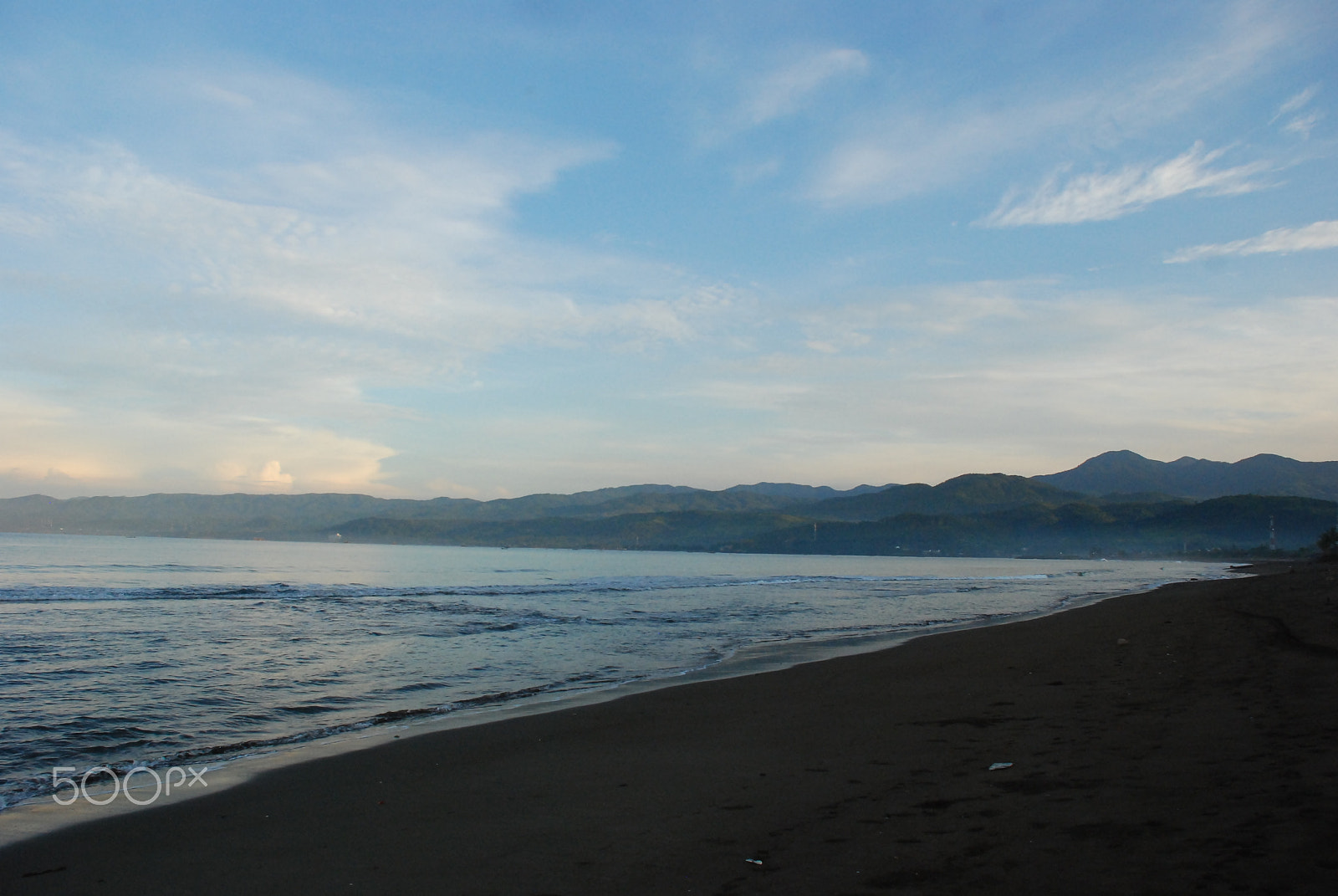 Nikon D80 sample photo. Beautiful pelabuhan ratu beach view in morning photography