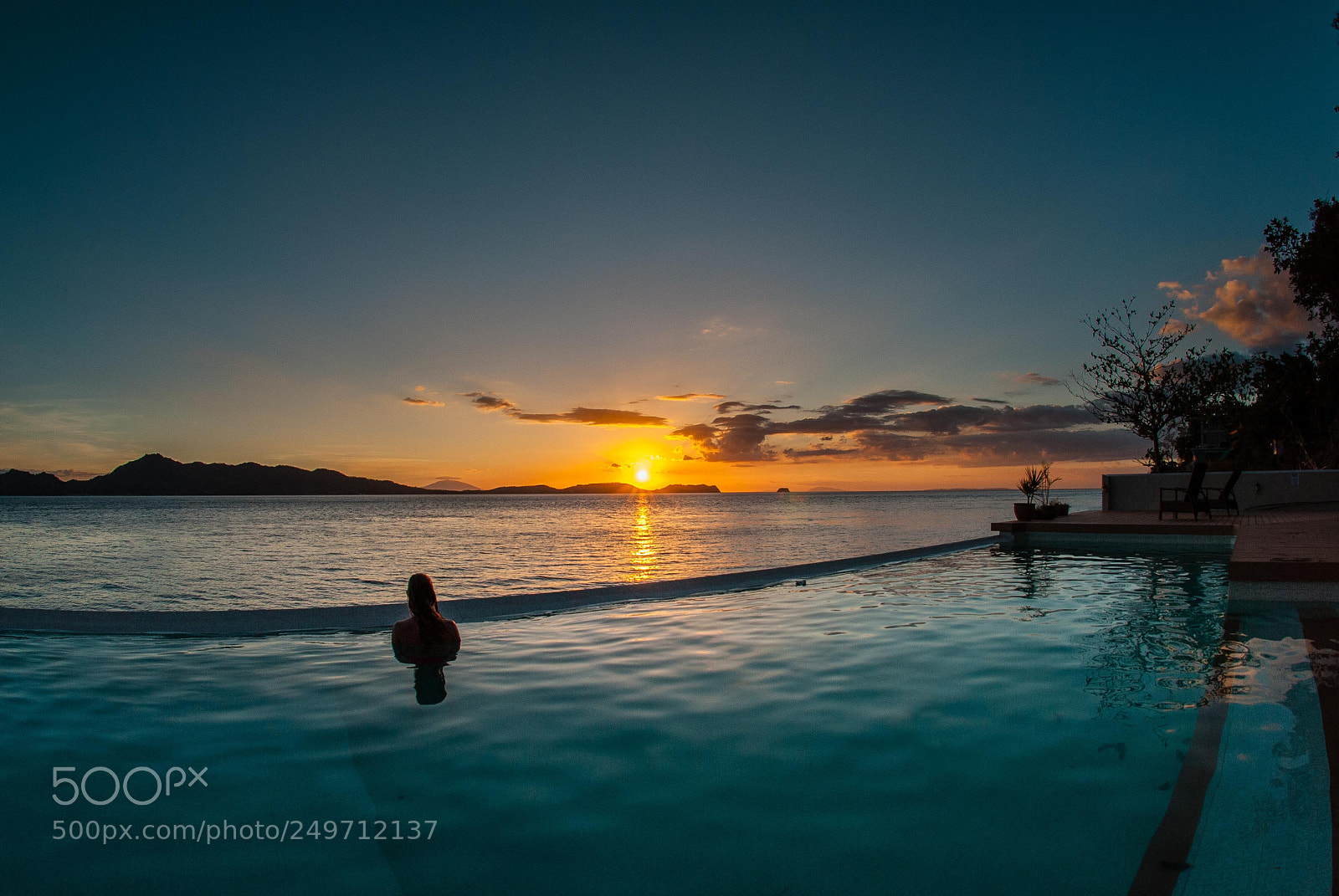 Nikon D200 sample photo. Sunset in the pool photography