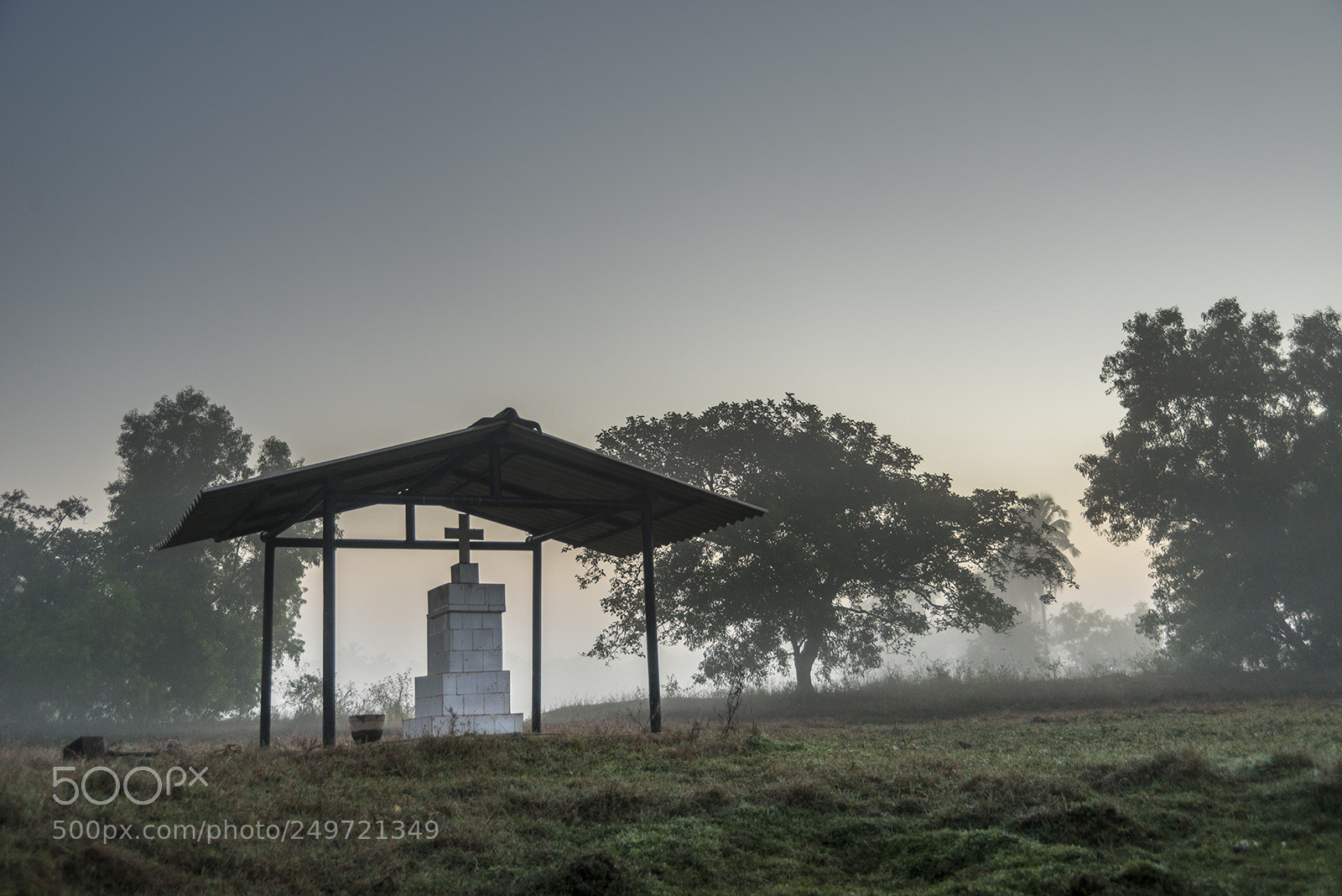 Nikon D800E sample photo. Shrine in a field. photography