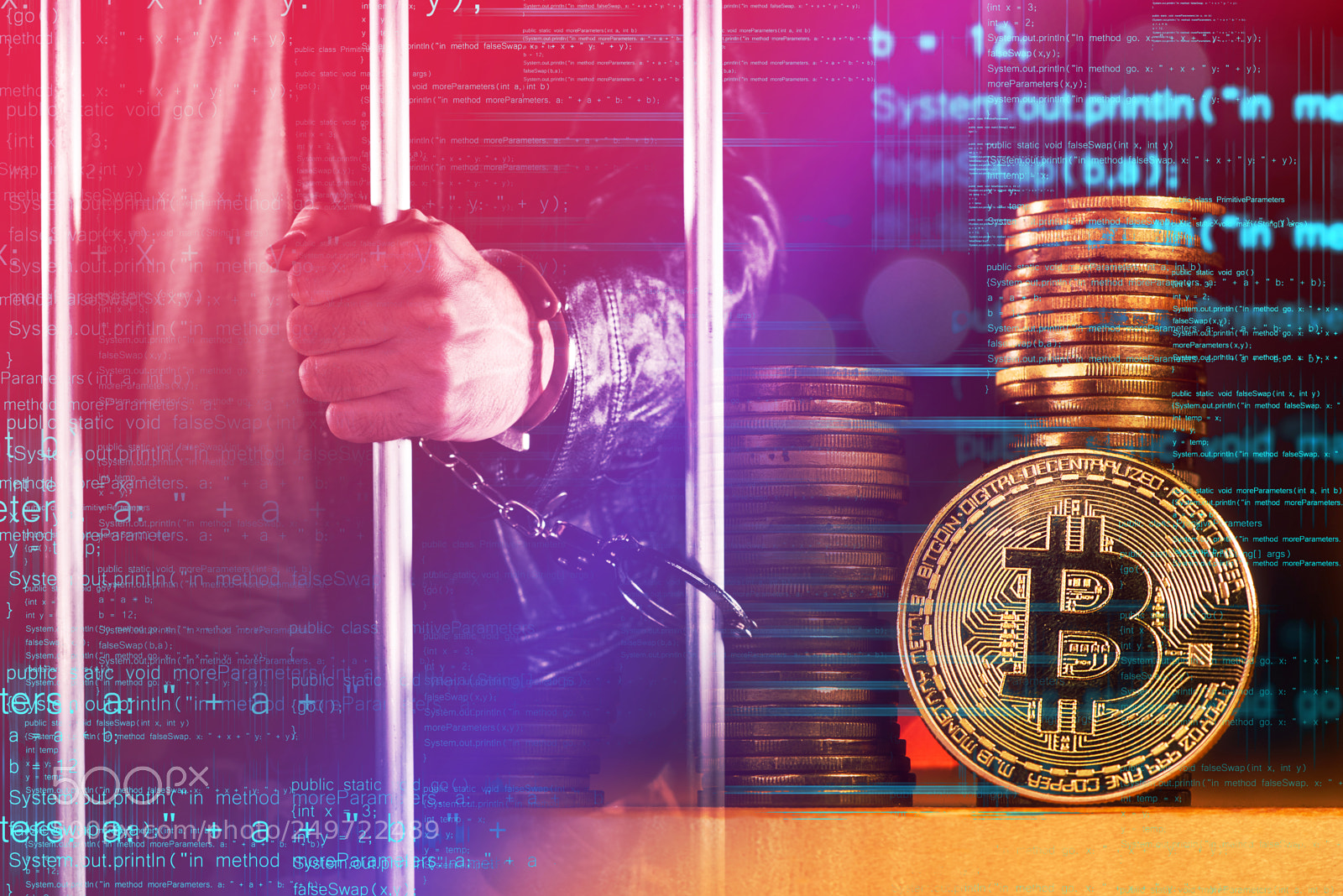 Nikon D810 sample photo. Handcuffed arrested bitcoin thief photography