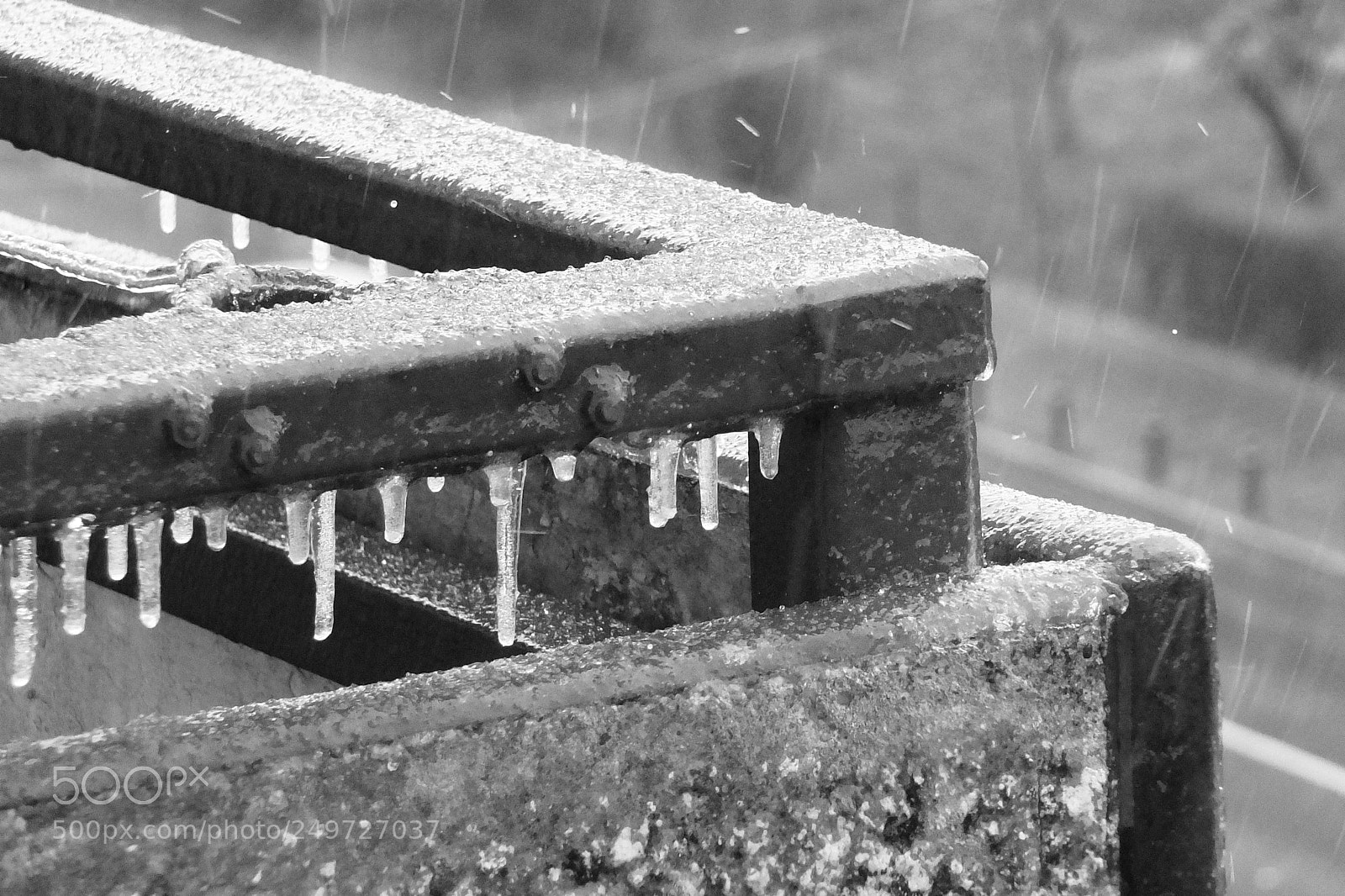 Fujifilm X-S1 sample photo. Freezing rain photography