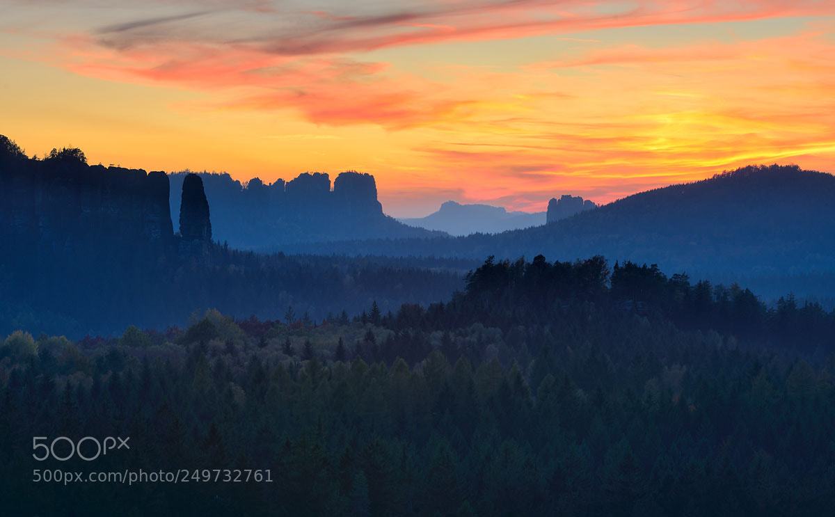 Nikon D800 sample photo. Saxon switzerland sunset photography