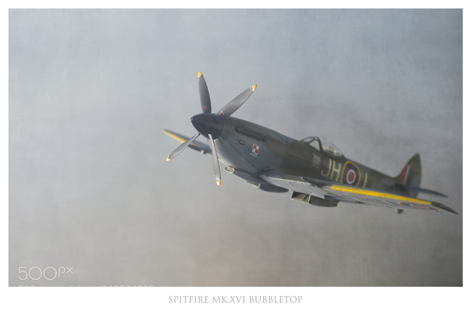 Olympus OM-D E-M10 II sample photo. Spitfire mk.xvi bubbletop model photography