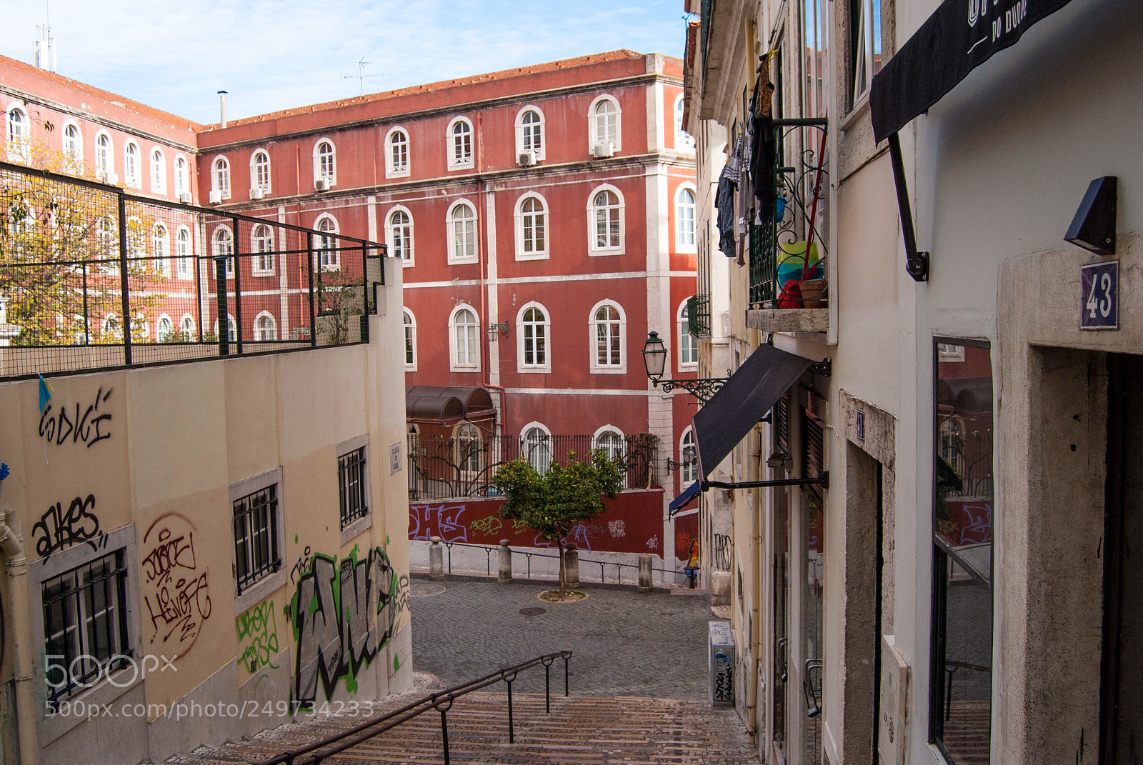 Nikon D3000 sample photo. Lisbon stairs photography