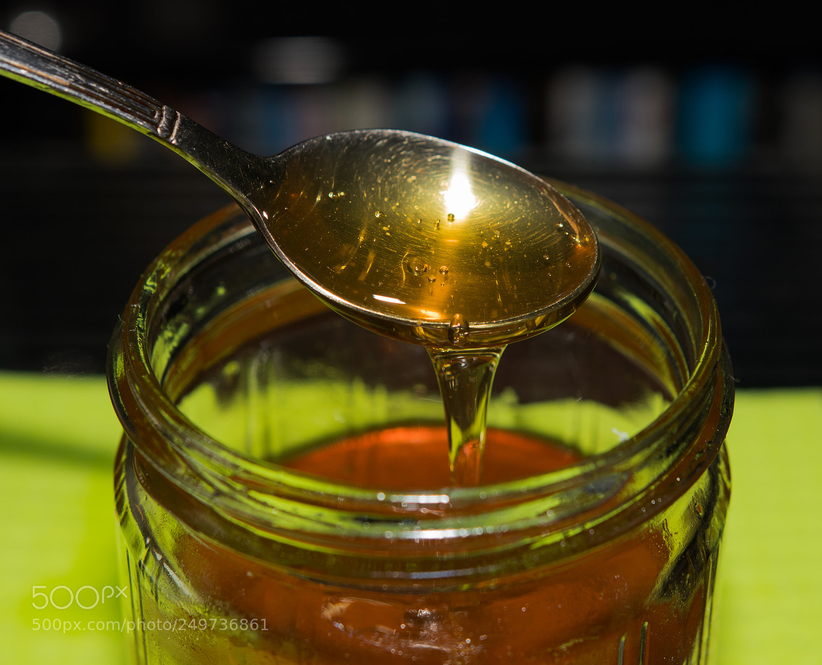 Canon EOS 80D sample photo. Honey jar + spoon photography