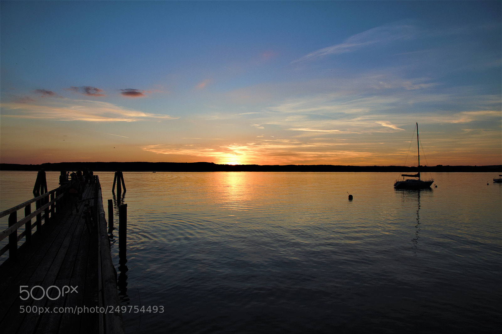 Canon EOS 50D sample photo. Sunset at lake ammersee photography