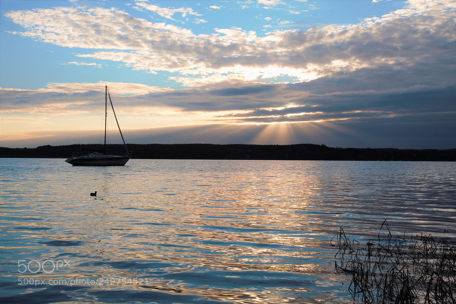 Canon EOS 50D sample photo. Sunset at lake ammersee photography