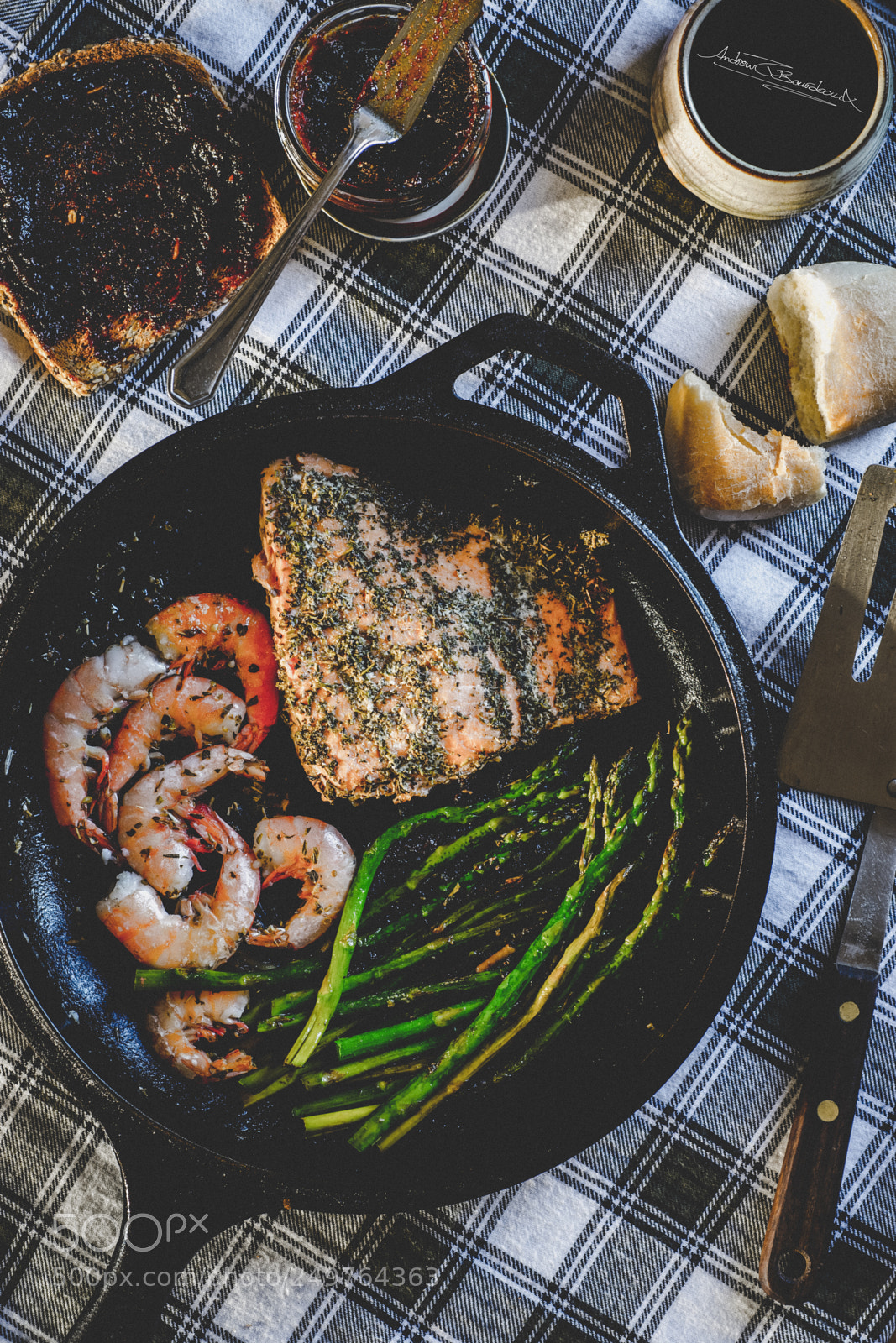Nikon D7200 sample photo. Norwegian steelhead / shrimp / asparagus photography