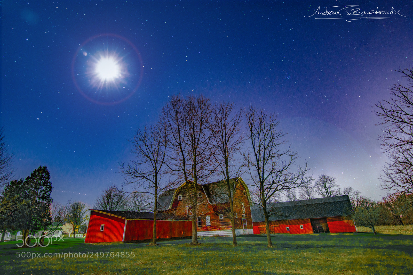 Nikon D7200 sample photo. Moonlit barn photography