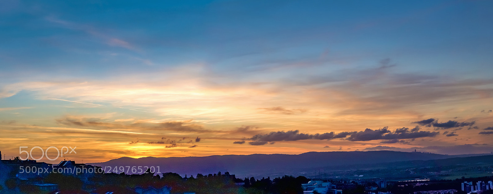 Olympus OM-D E-M5 sample photo. Panorama of sunset over photography