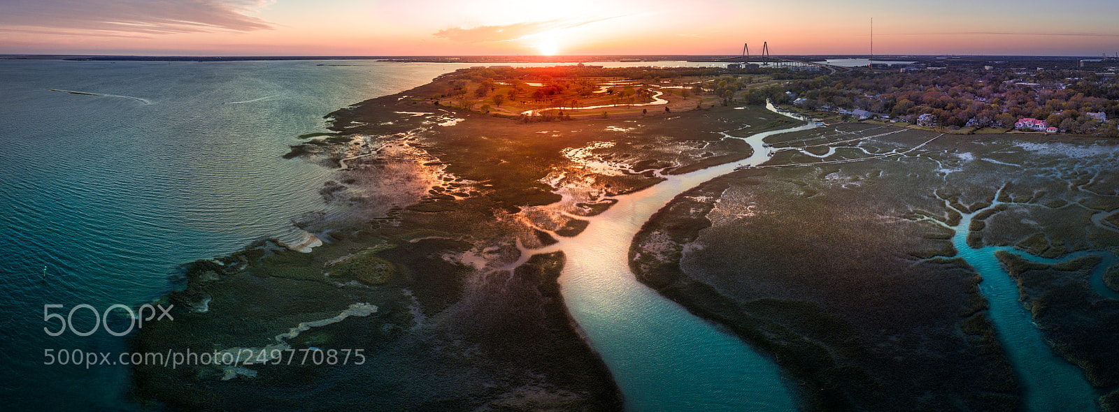 DJI FC220 sample photo. A shem creek sunset photography