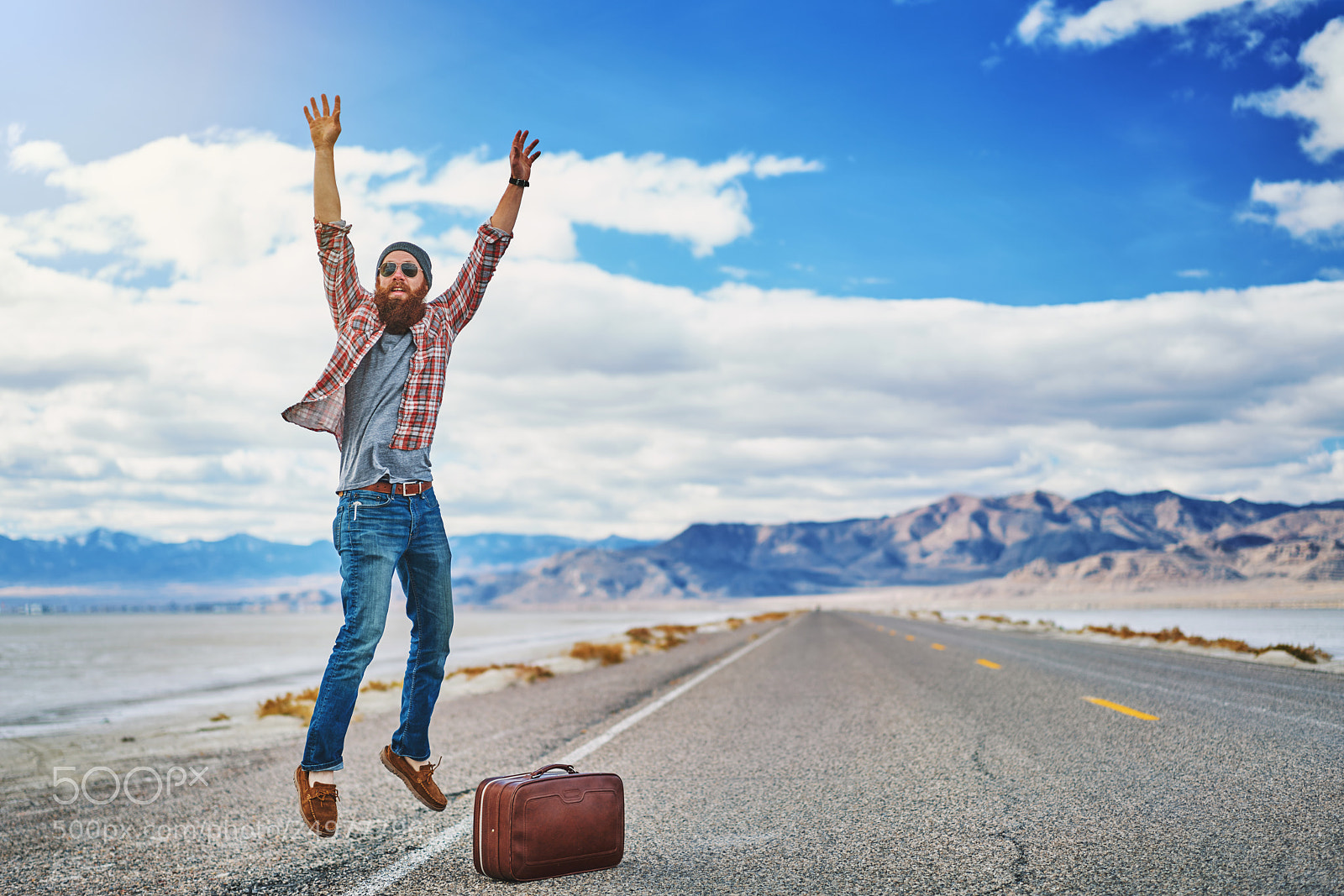 Sony a7R II sample photo. Bearded hitch hiker on photography