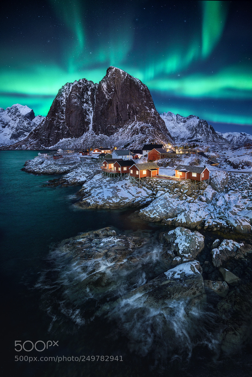 Sony a7R III sample photo. Hamnøy lights photography