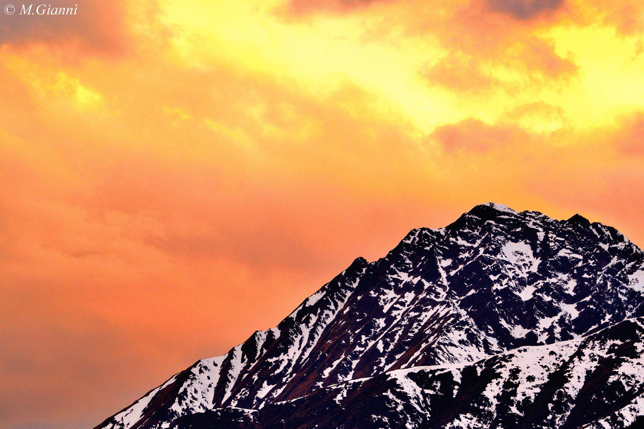 Nikon D3100 sample photo. Orange sky & snow photography