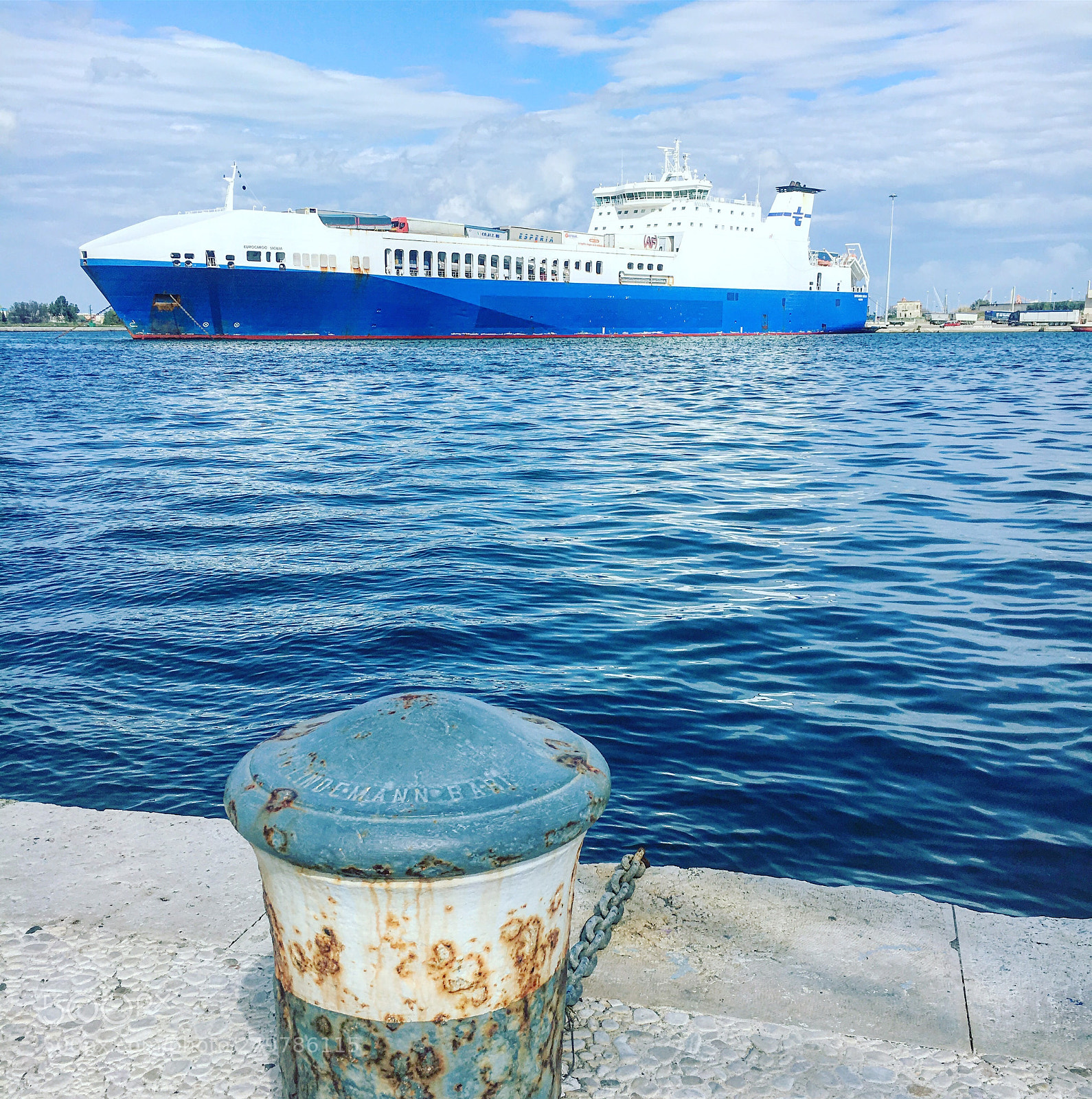 Apple iPhone 6s sample photo. Cargo boat at brindisi  photography