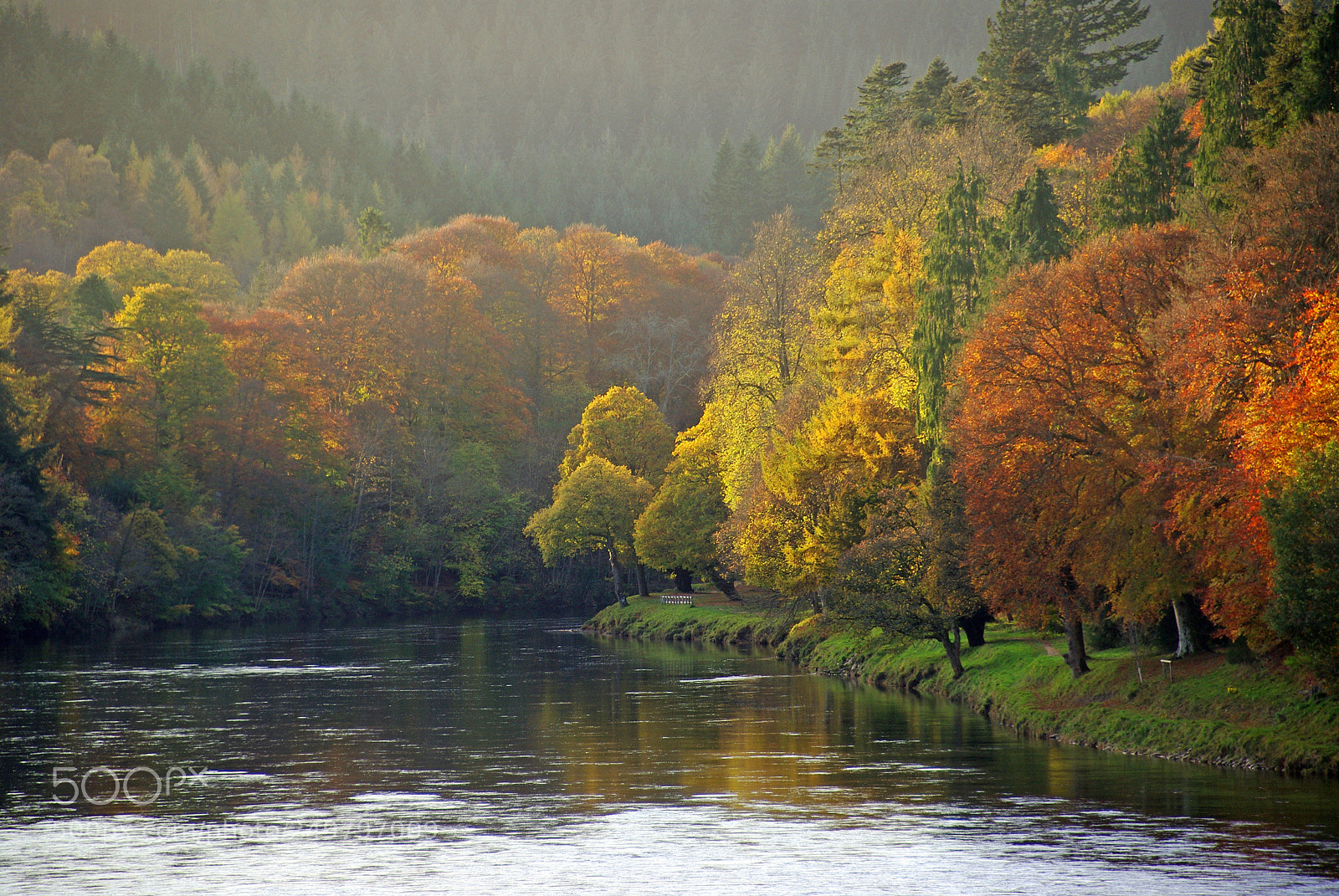 Pentax K200D sample photo. Autumn on the river photography
