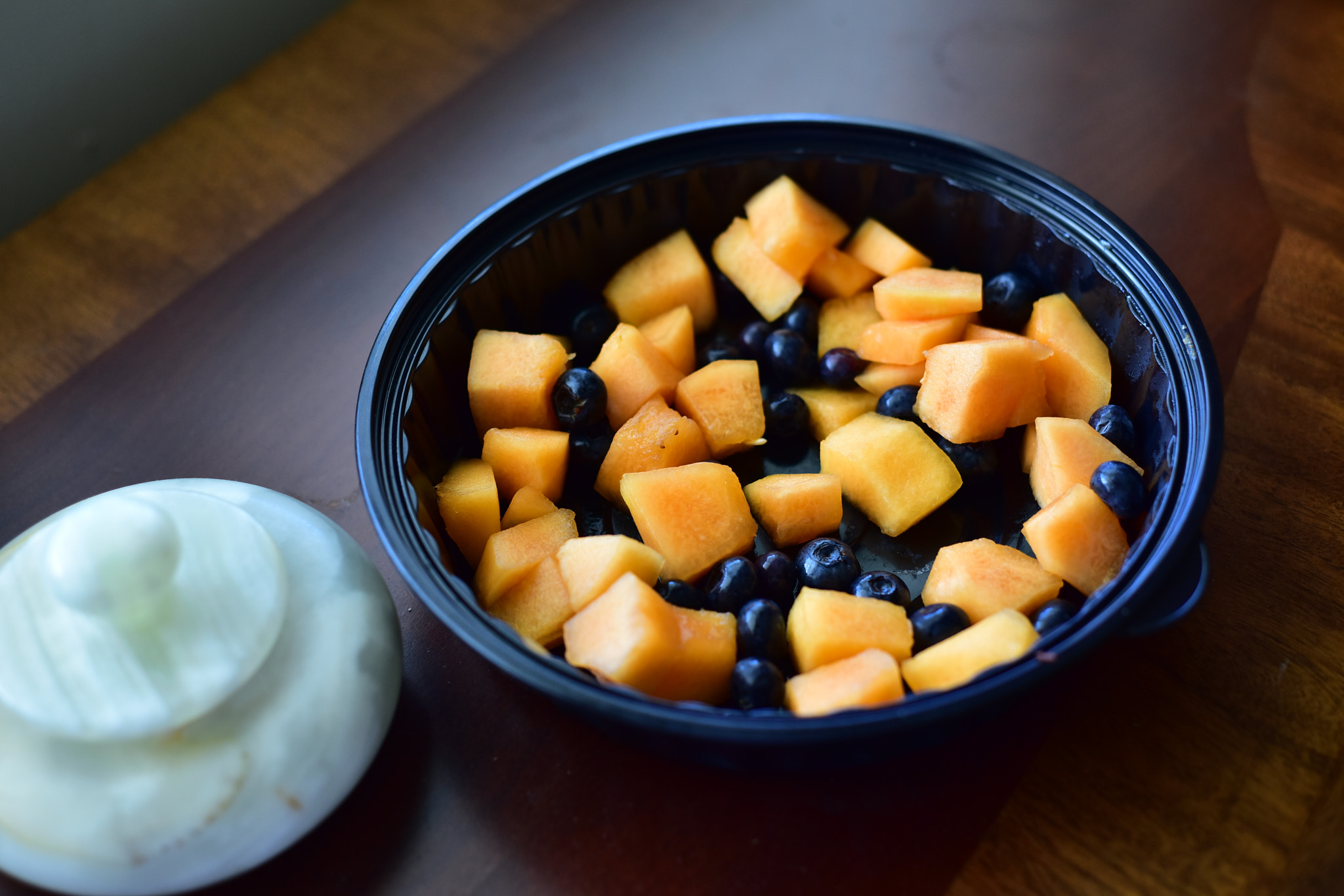 Nikon D810 + AF Nikkor 50mm f/1.8 sample photo. Cantaloupe & blue berries photography