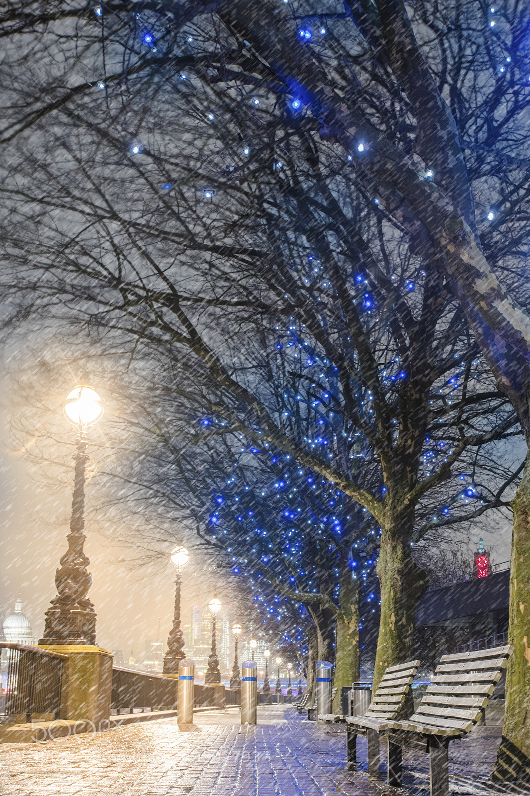 Canon EOS 5D Mark IV sample photo. Snowing night photography