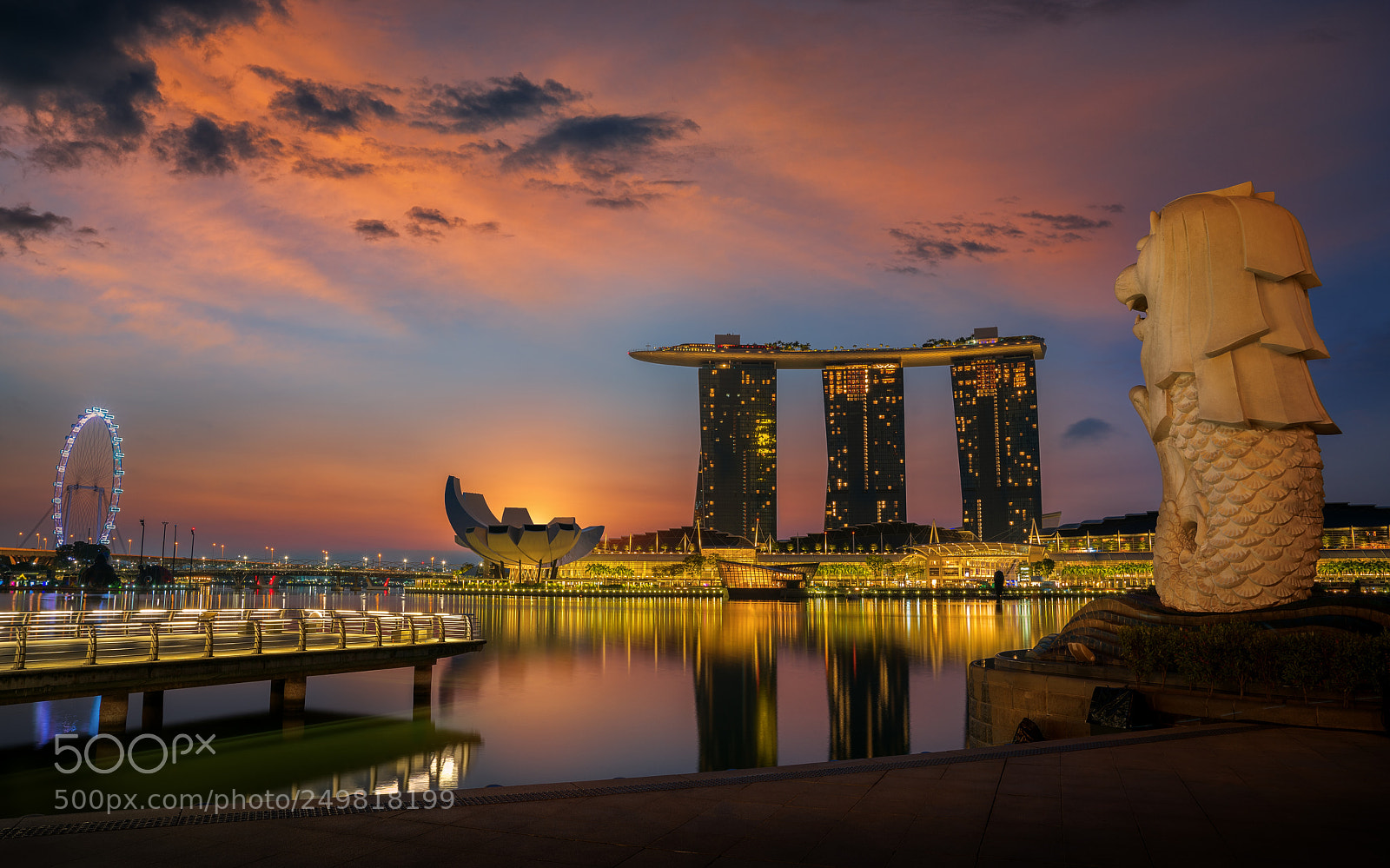 Sony a7R II sample photo. Merlion before sunrise photography