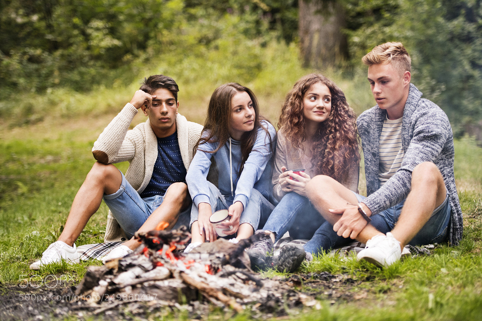 Nikon D5 sample photo. Teenagers camping in nature photography