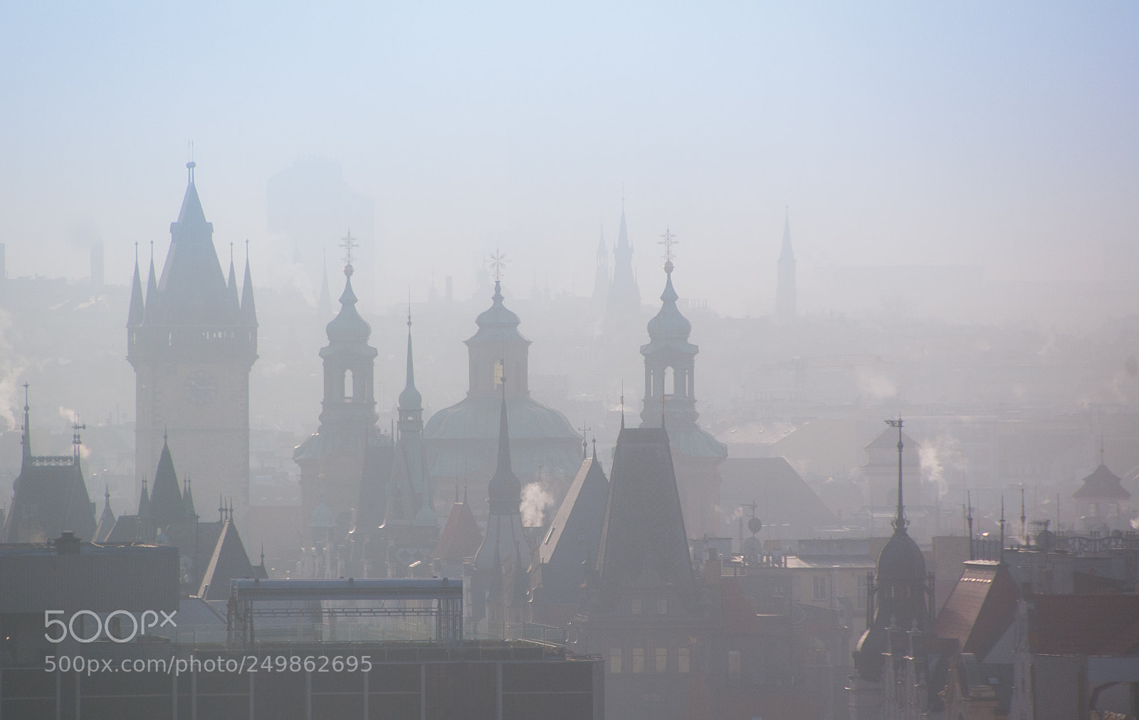 Nikon D40 sample photo. Prague fog photography