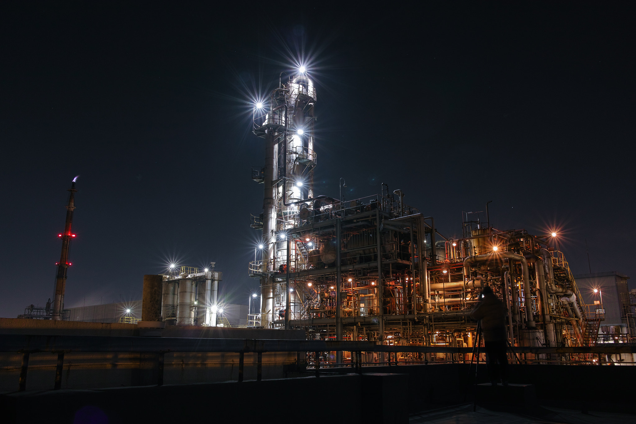 Sigma DP1 Merrill sample photo. Factory night view photography
