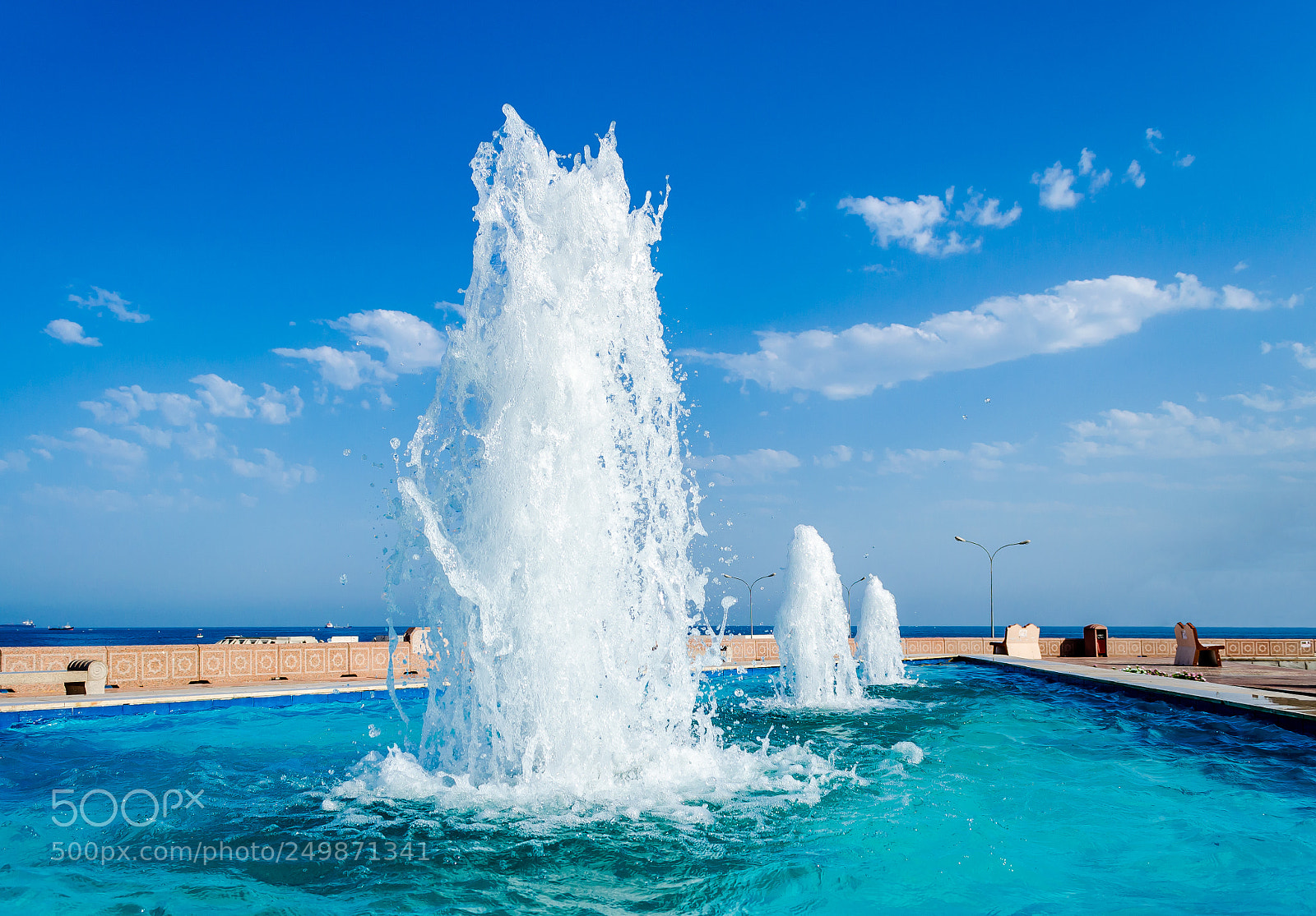 Nikon D5100 sample photo. Three water fountains on photography