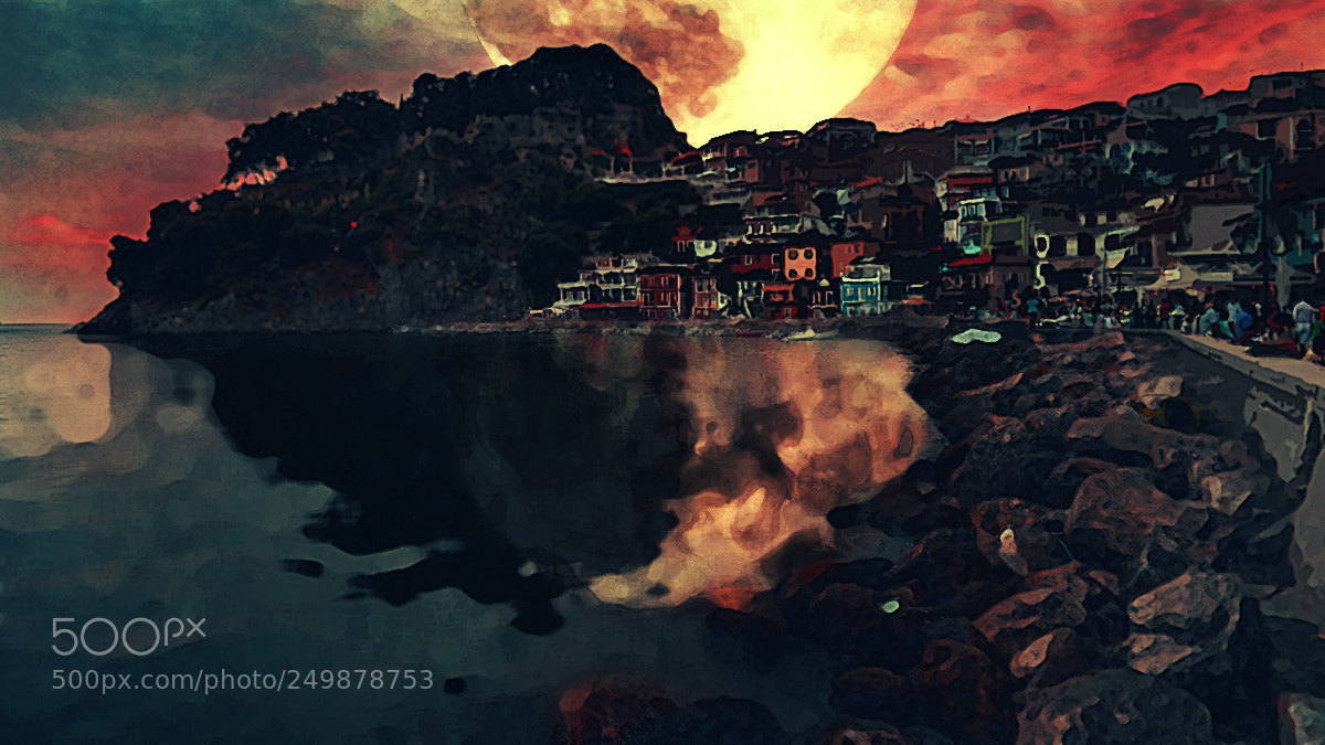 Nikon D600 sample photo. Greece moon photography