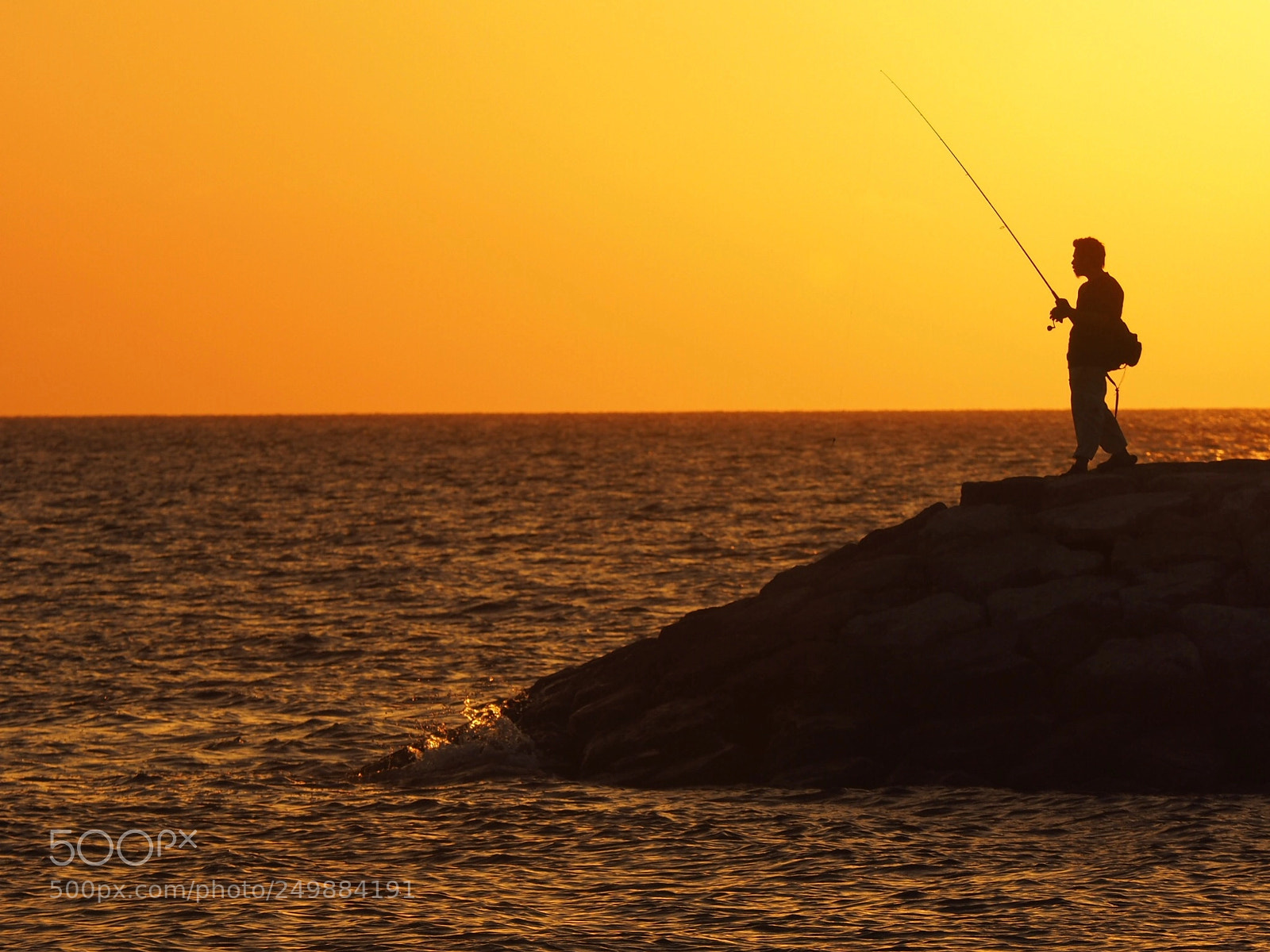 Olympus OM-D E-M1 sample photo. Dusk fisherman photography