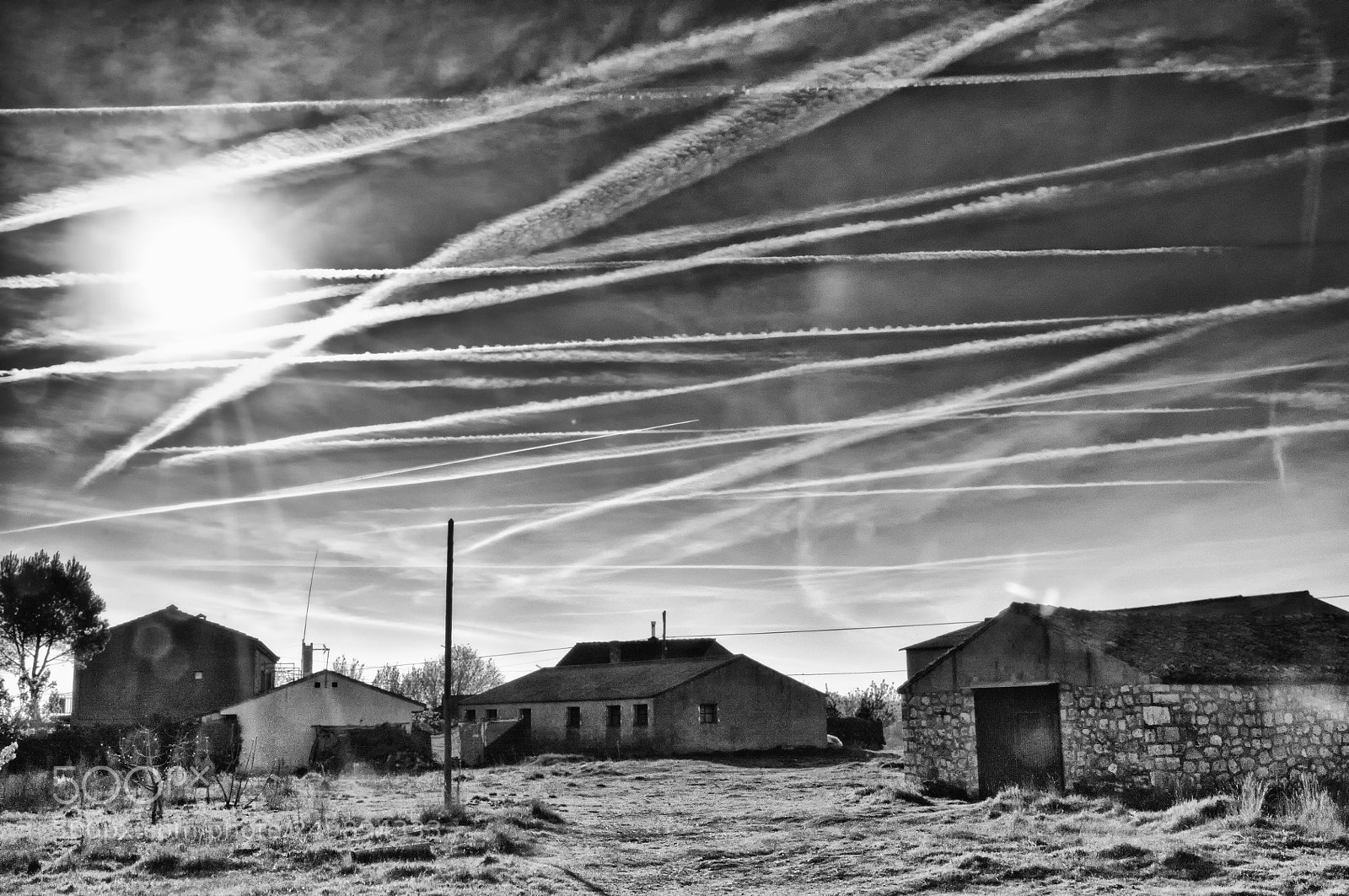 Nikon D300 sample photo. Contrails of aircraft passing. photography