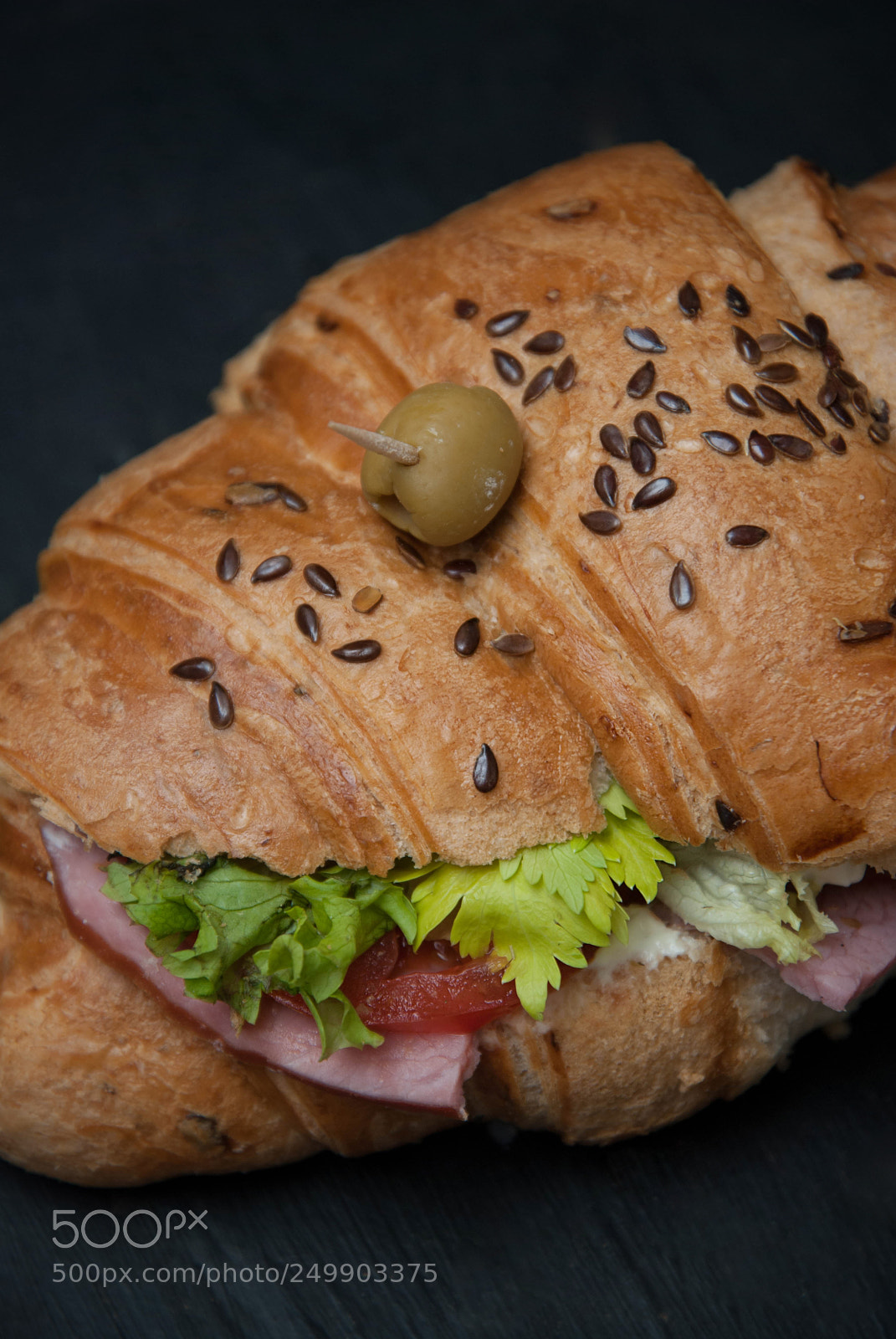Nikon D80 sample photo. Sandwich croissant, sandwich with photography