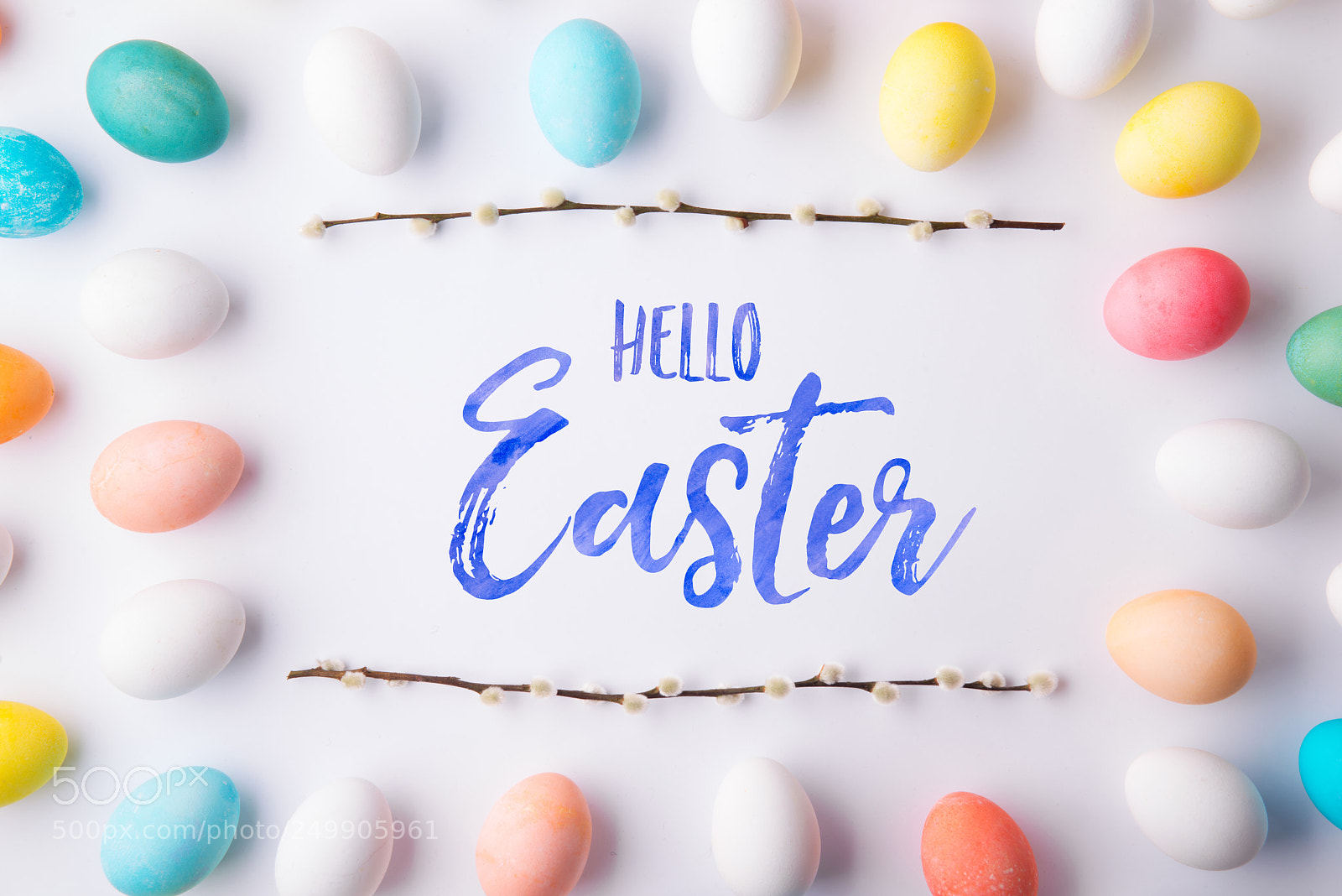 Nikon D800 sample photo. Hello easter flat lay photography