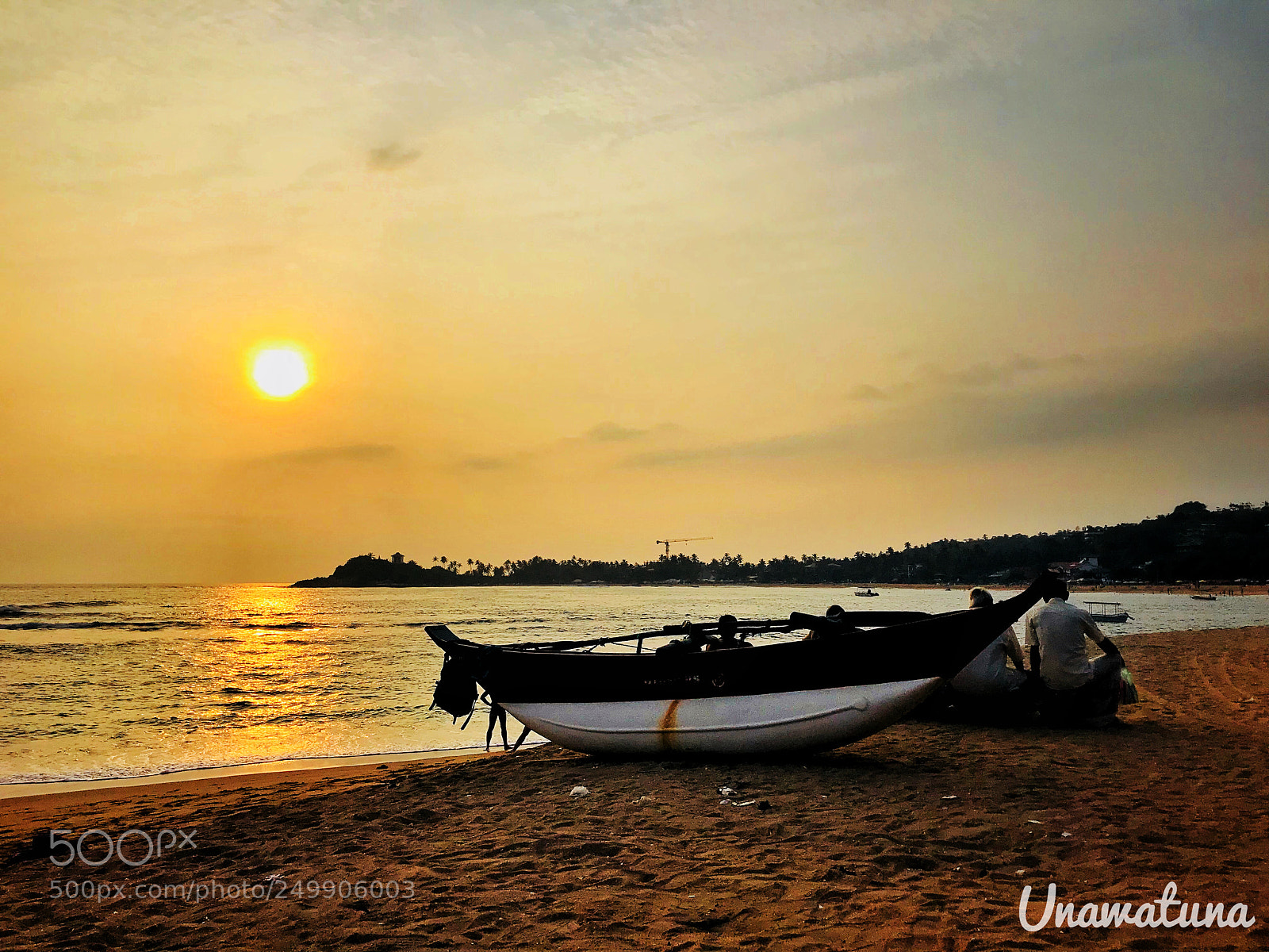 Apple iPhone 7 Plus sample photo. #unawatuna #beach #sunset #boat photography