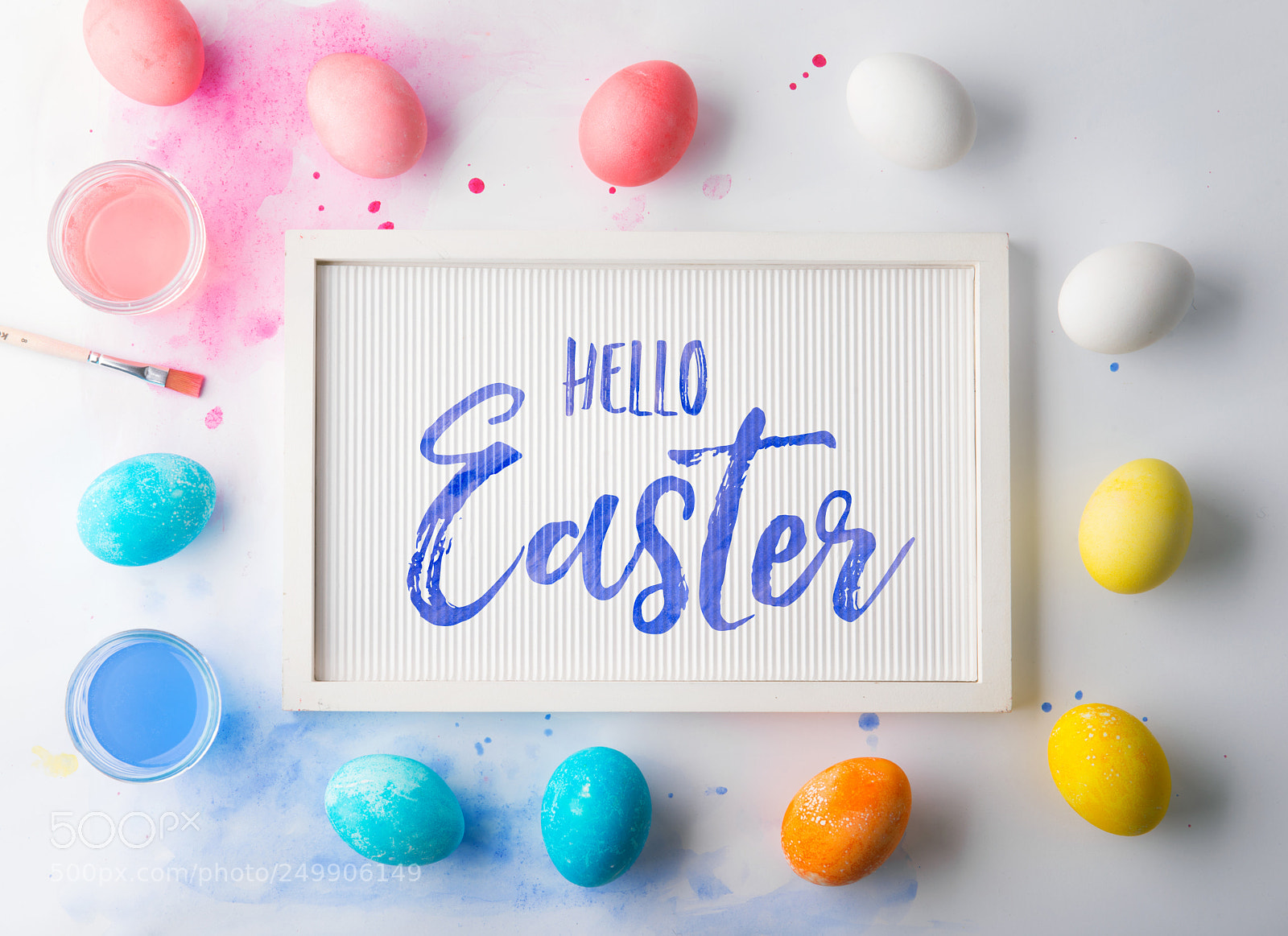 Nikon D800 sample photo. Hello easter flat lay photography