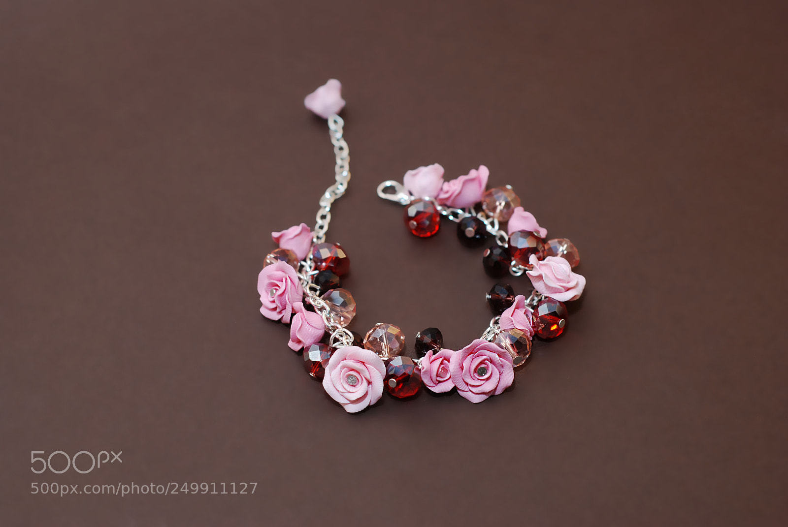 Nikon D80 sample photo. Polymer clay pink bracelet photography