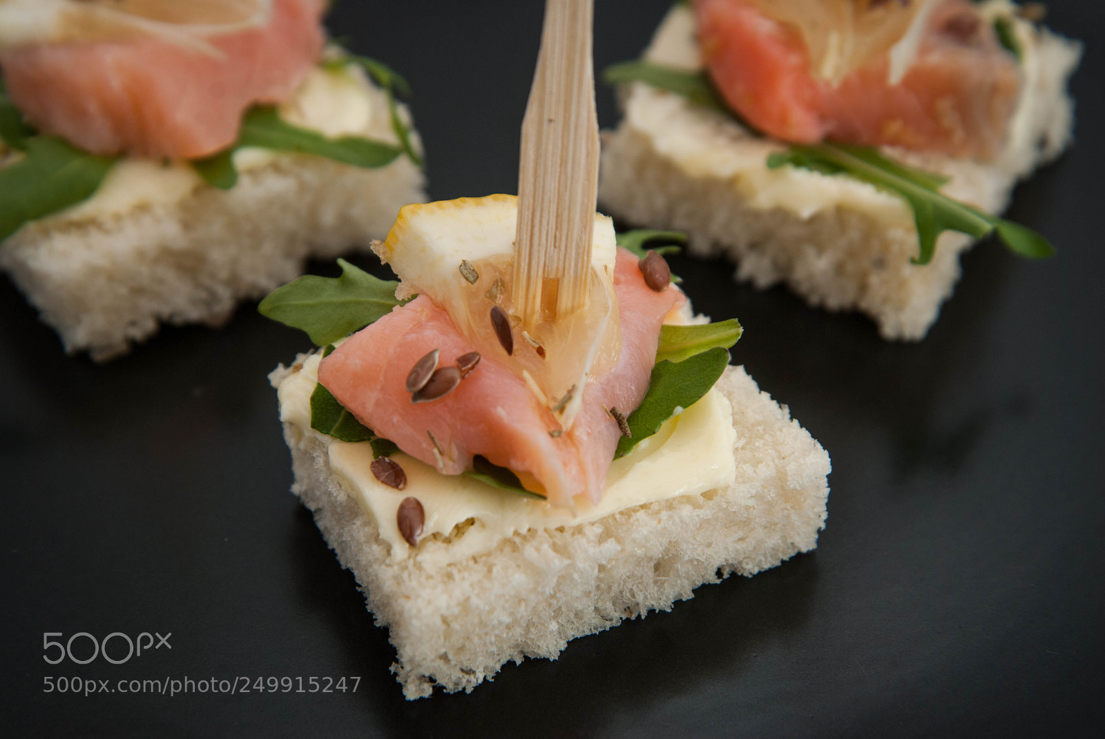 Nikon D80 sample photo. Canape with salmon and photography