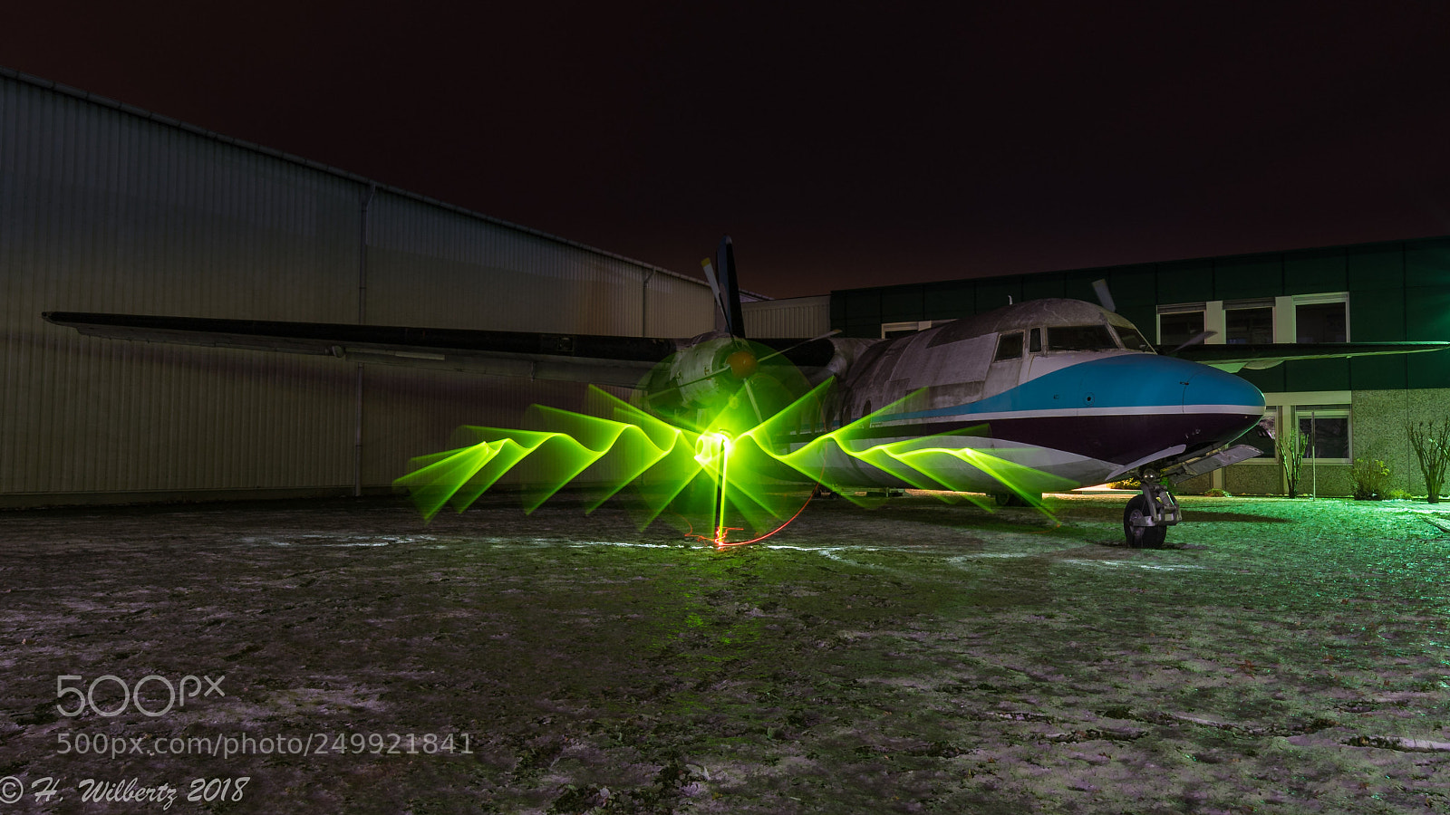 Sony a7 II sample photo. Lightpainting on airport m photography