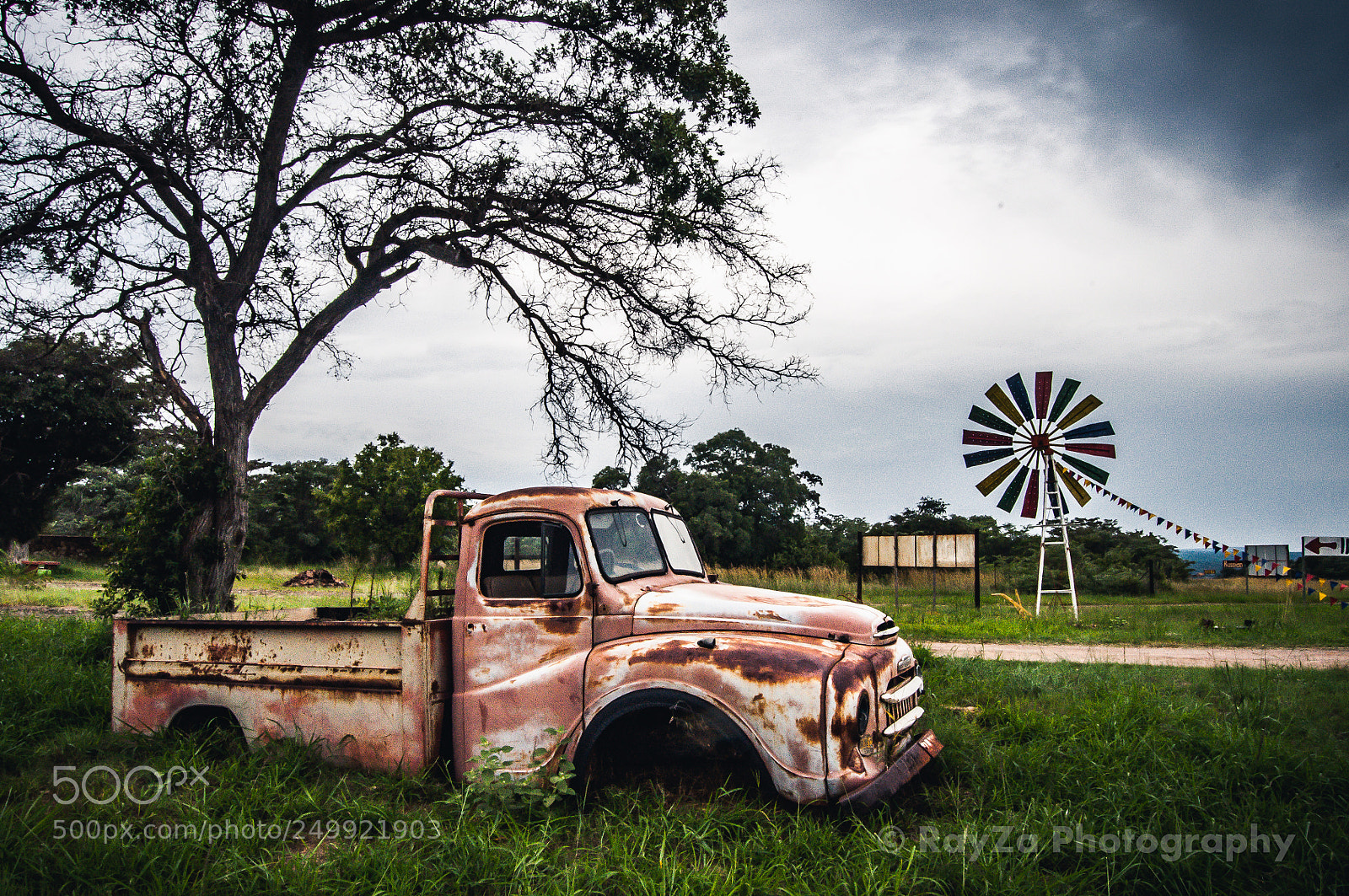 Nikon D5000 sample photo. Truck wreck on farm photography