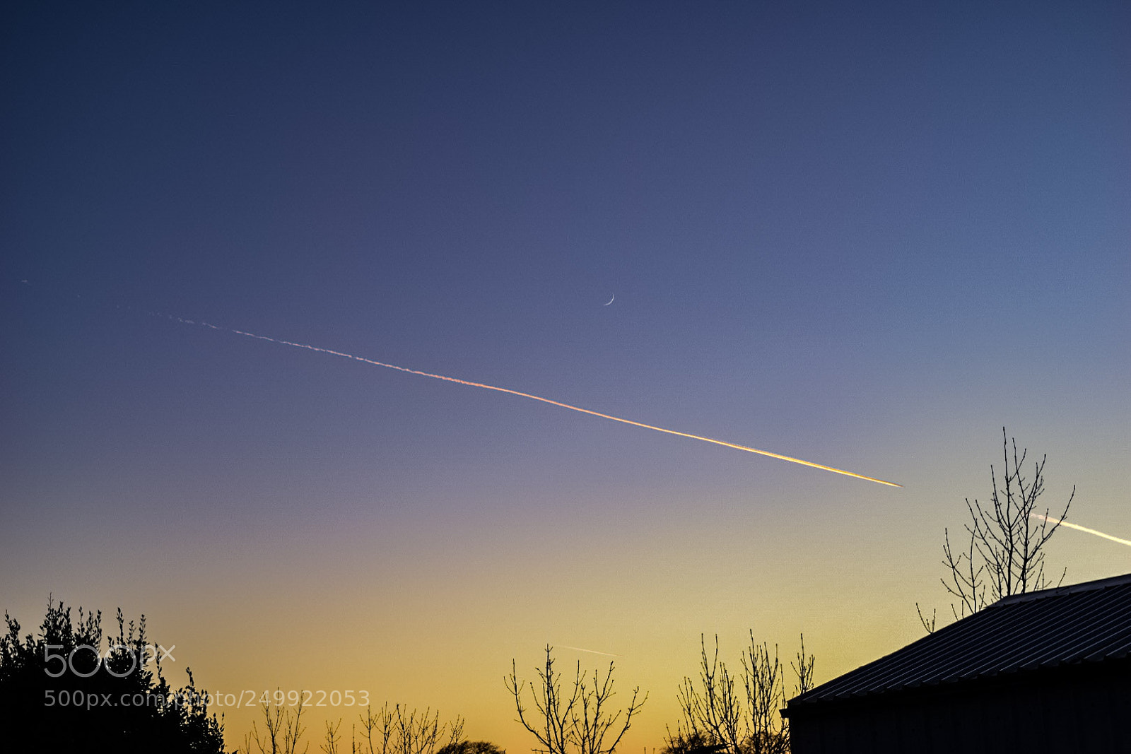 Nikon D5300 sample photo. That line and moon photography