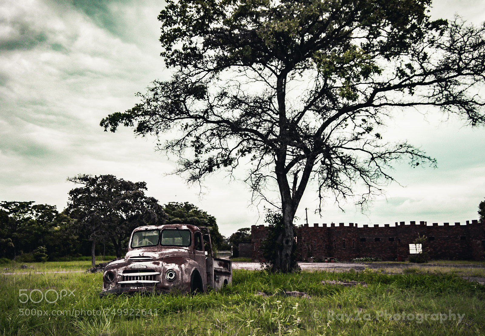 Nikon D5000 sample photo. Truck wreck on farm photography