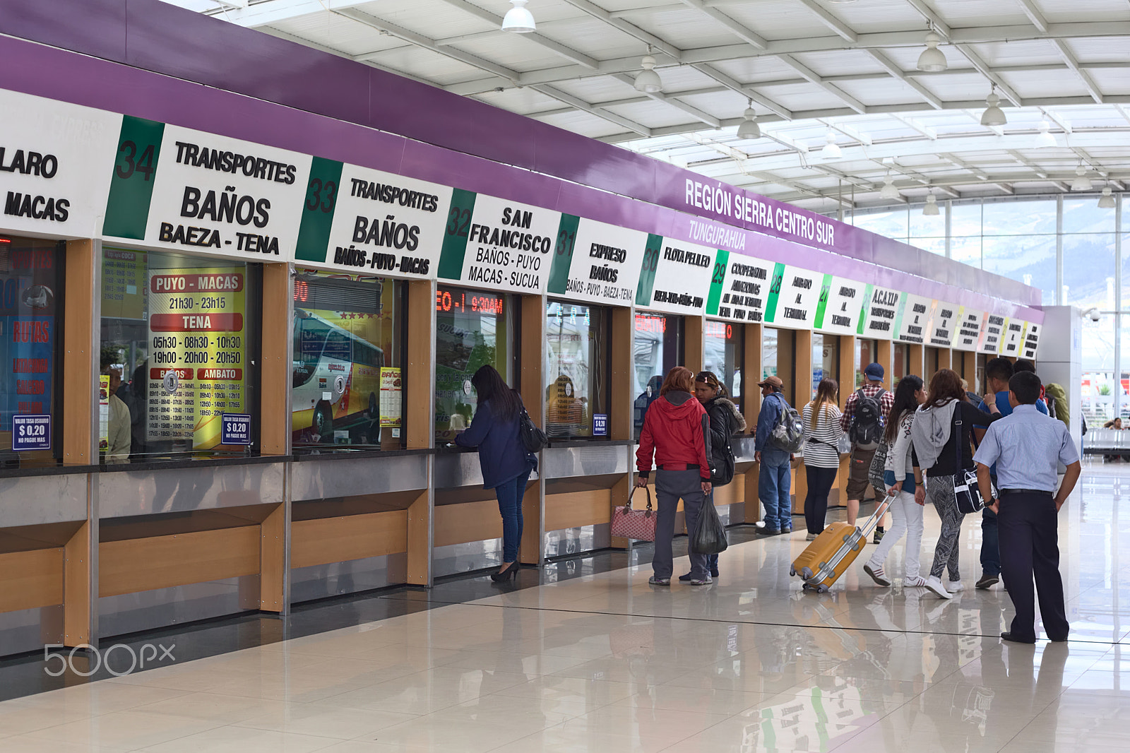 Canon EF 50mm F1.8 II sample photo. Ticket offices at quitumbe bus terminal in quito, ecuador photography