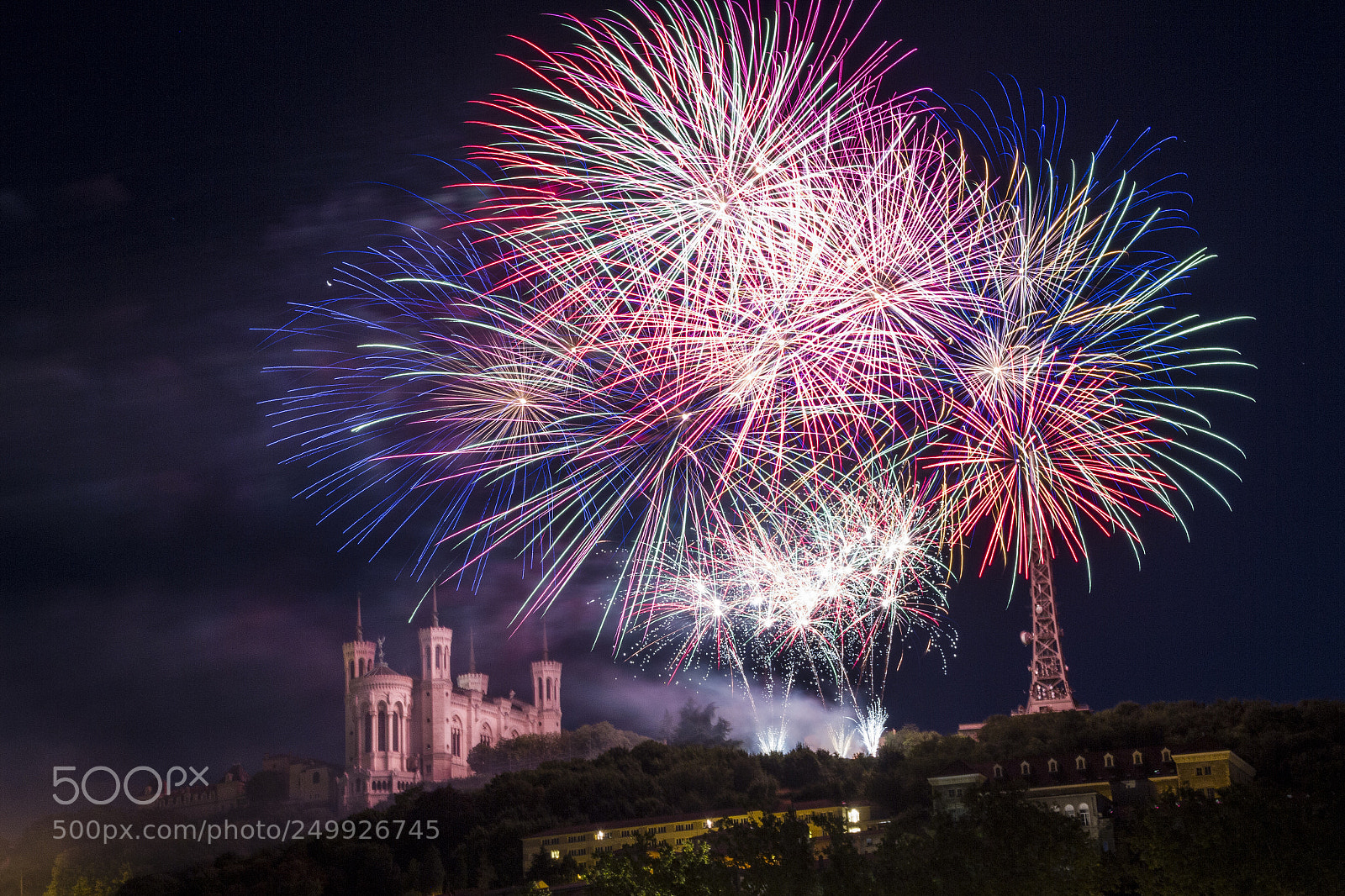 Canon EOS 7D sample photo. Feu d'artifice, lyon 14 juillet photography