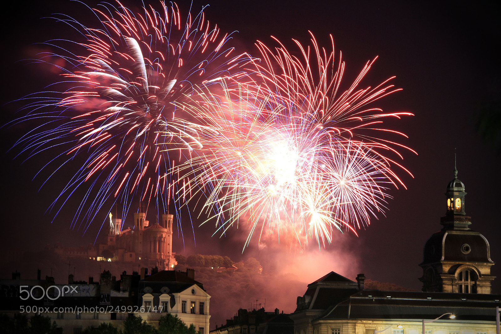 Canon EOS 7D sample photo. Feu d'artifice, lyon 14 juillet photography