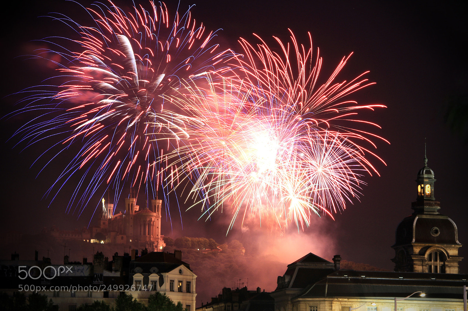 Canon EOS 7D sample photo. Feu d'artifice, lyon 14 juillet photography