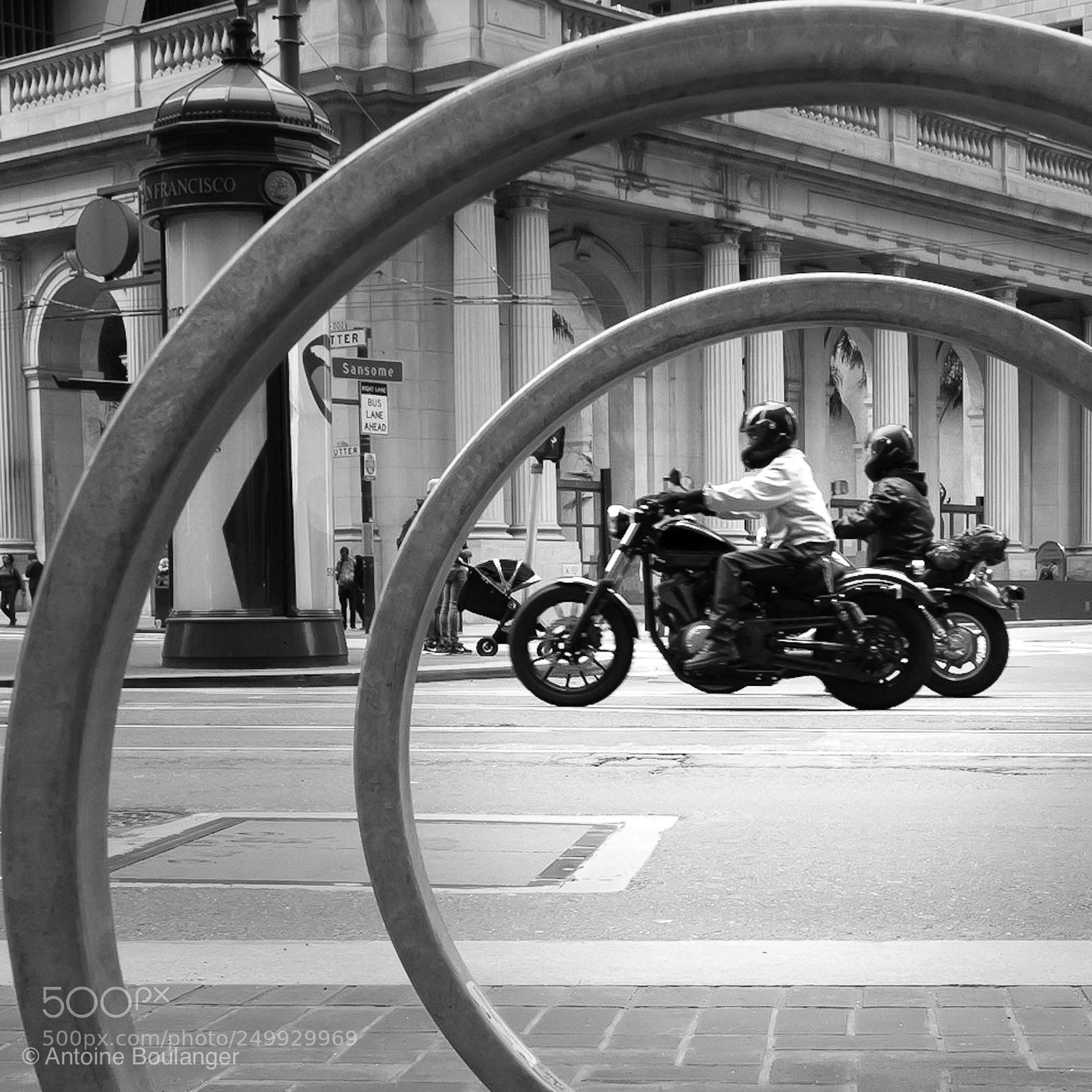 Fujifilm X70 sample photo. Bikers on market street photography