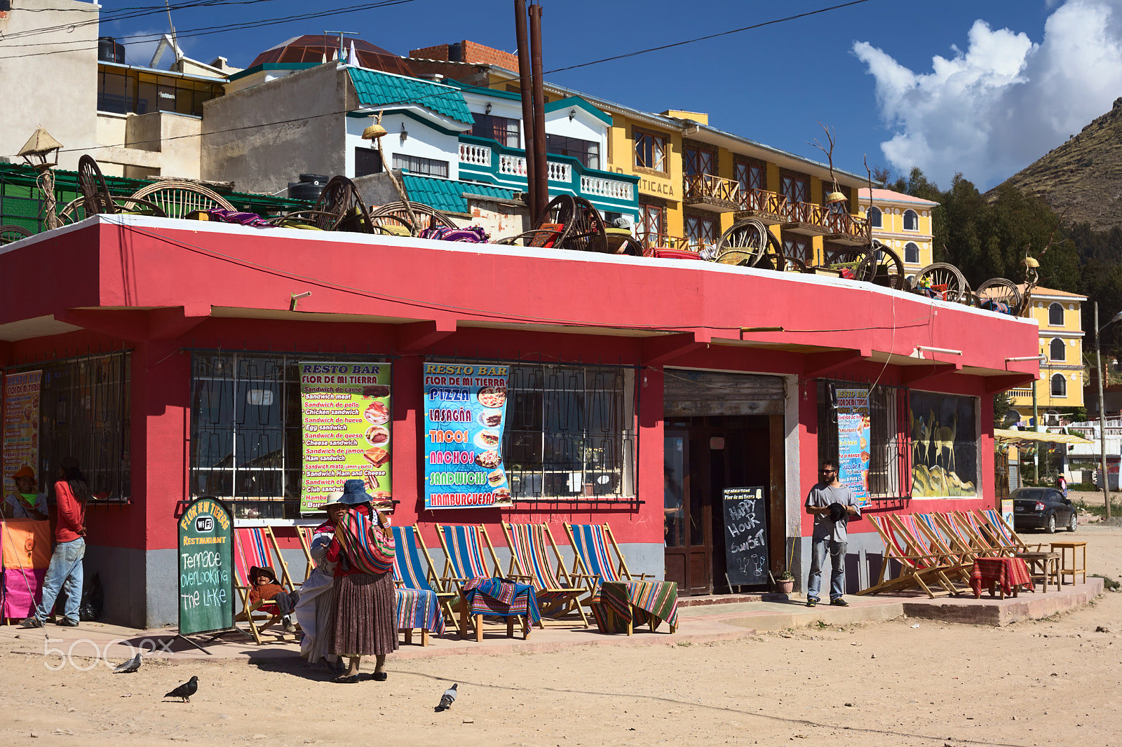 Canon EF 50mm F1.8 II sample photo. Restaurant in copacabana at lake titicaca, bolivia photography