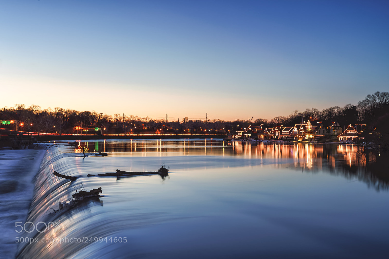 Sony a7R II sample photo. Blue hour - boathouse photography
