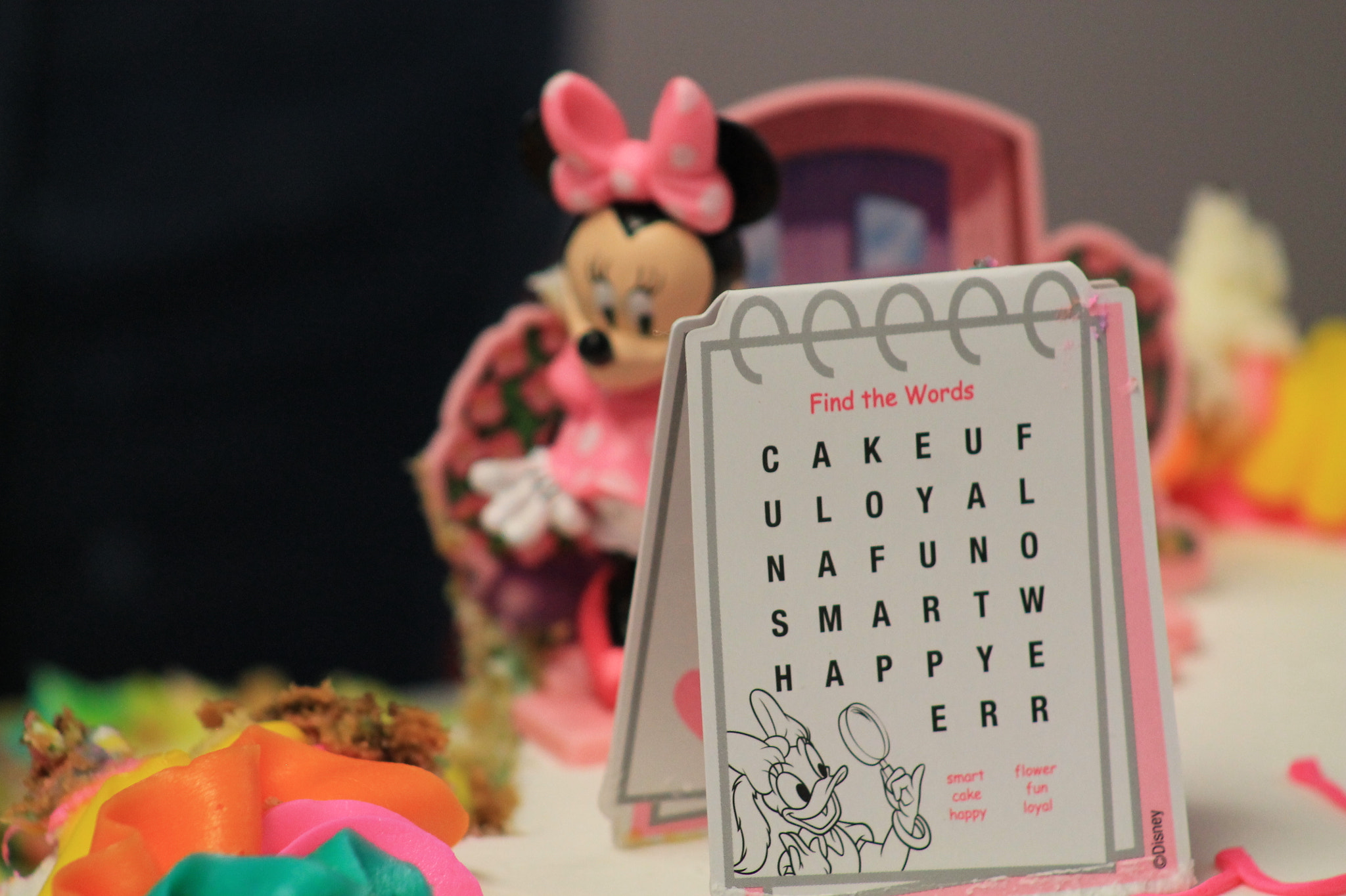 Canon EF 75-300mm f/4-5.6 sample photo. Mini mouse bday party word search photography