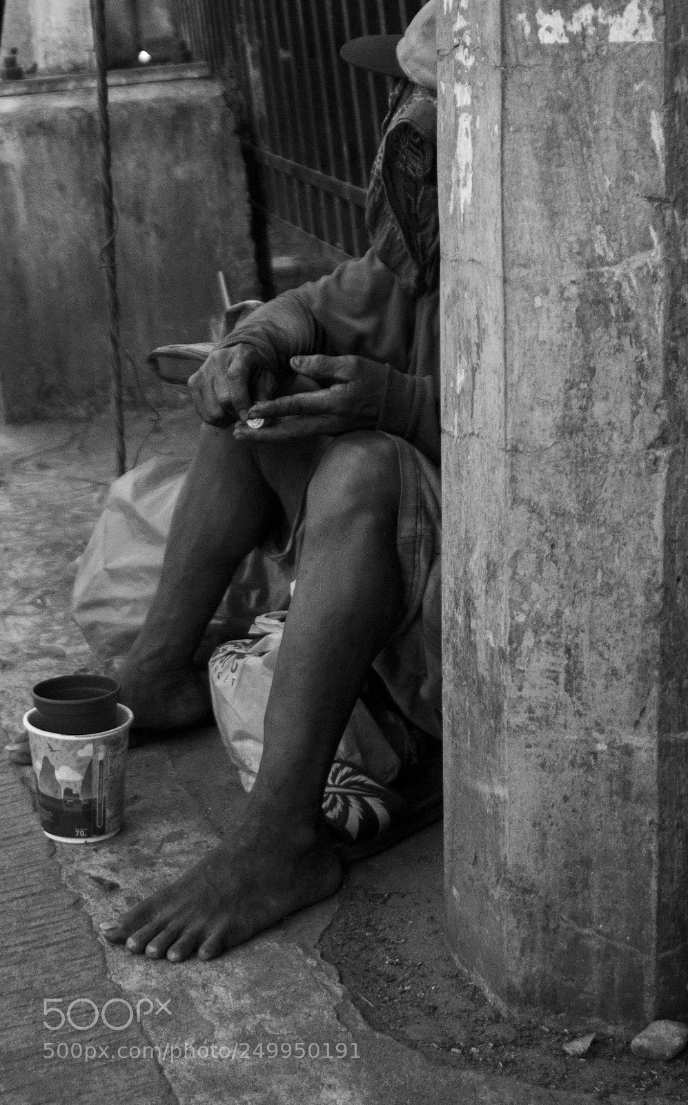 Canon EOS 60D sample photo. Beggar on a street photography